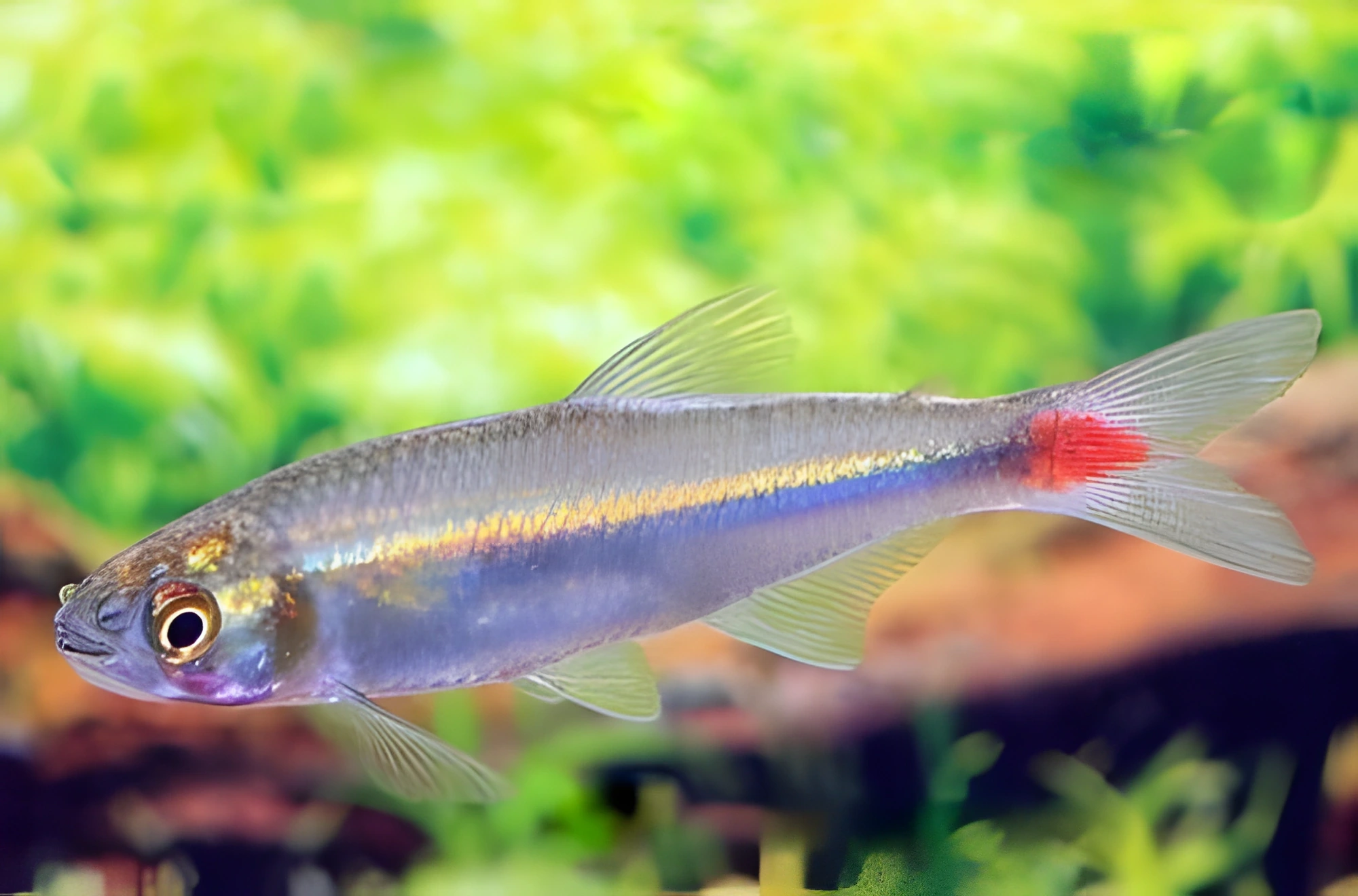 Fotografía del pez de acuario Aphyocharax alburnus