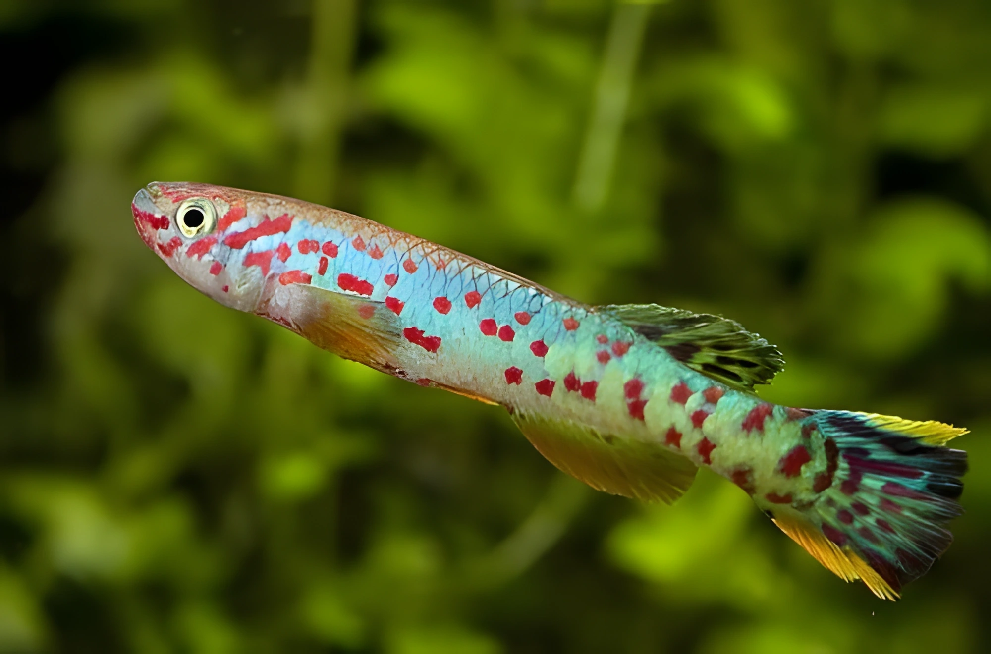 Fotografía del pez de acuario Aphyosemion de Scheel