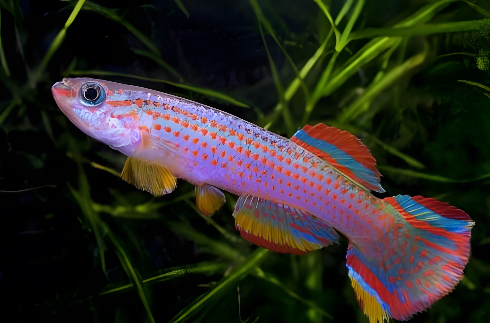 Fotografía del pez de acuario Aphyosemion striatum