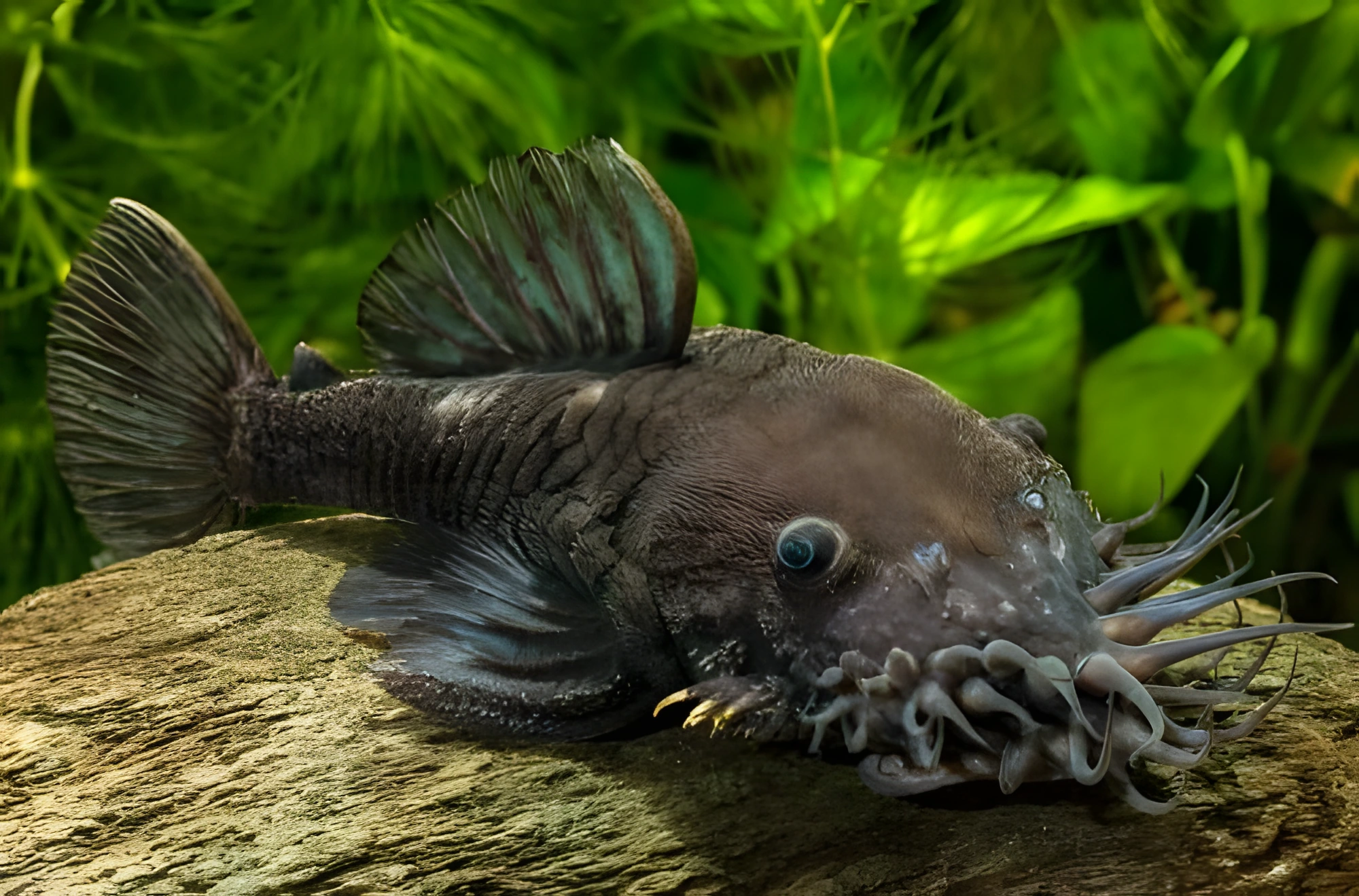 Fotografía del pez de acuario Ancistrus medusa