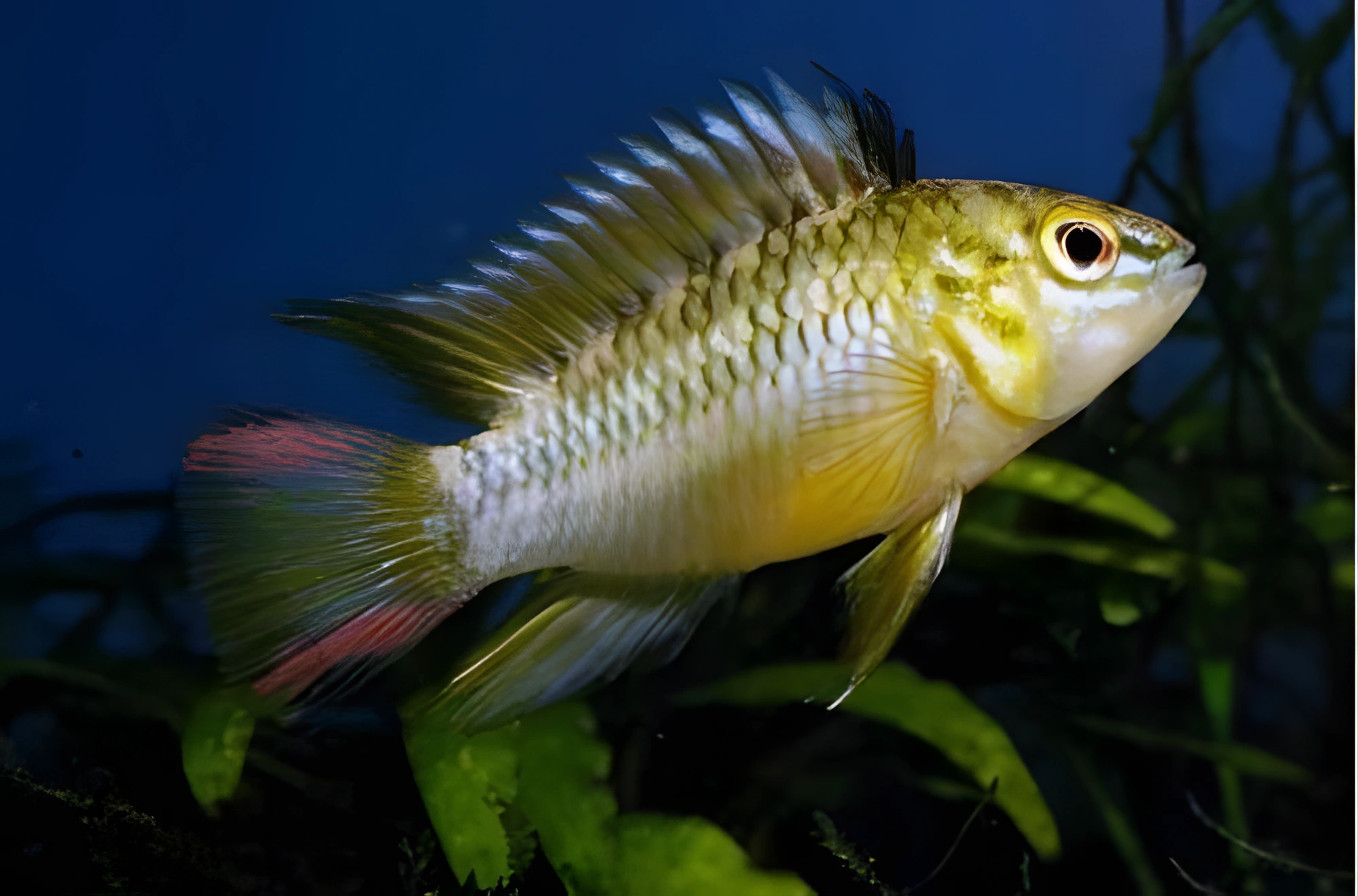 Fotografía del pez de acuario Apistogramma hoignei
