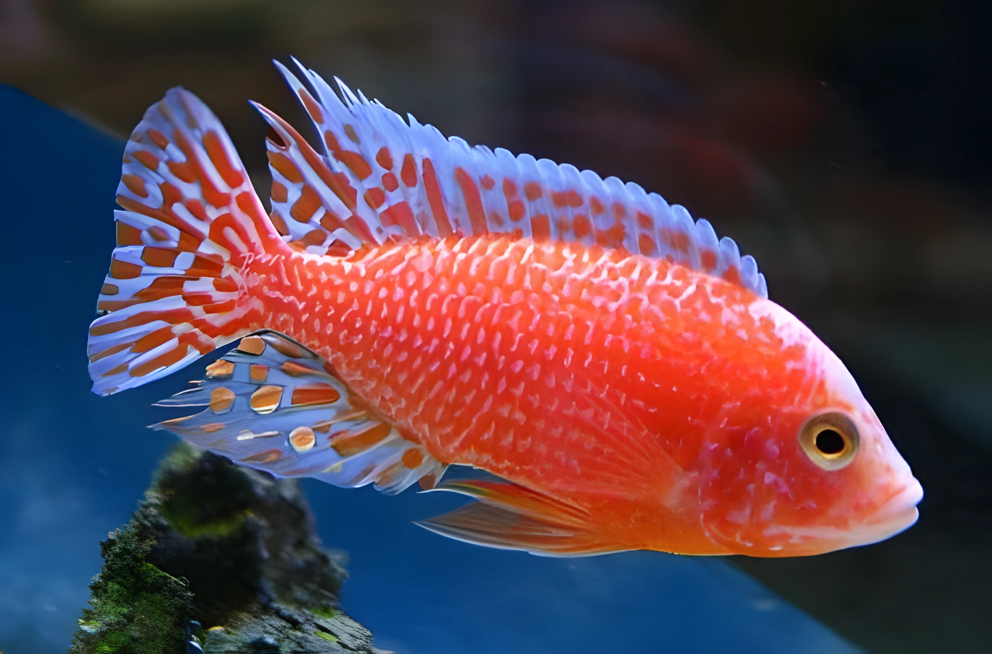 Fotografía del pez de acuario Aulonocara orquídea