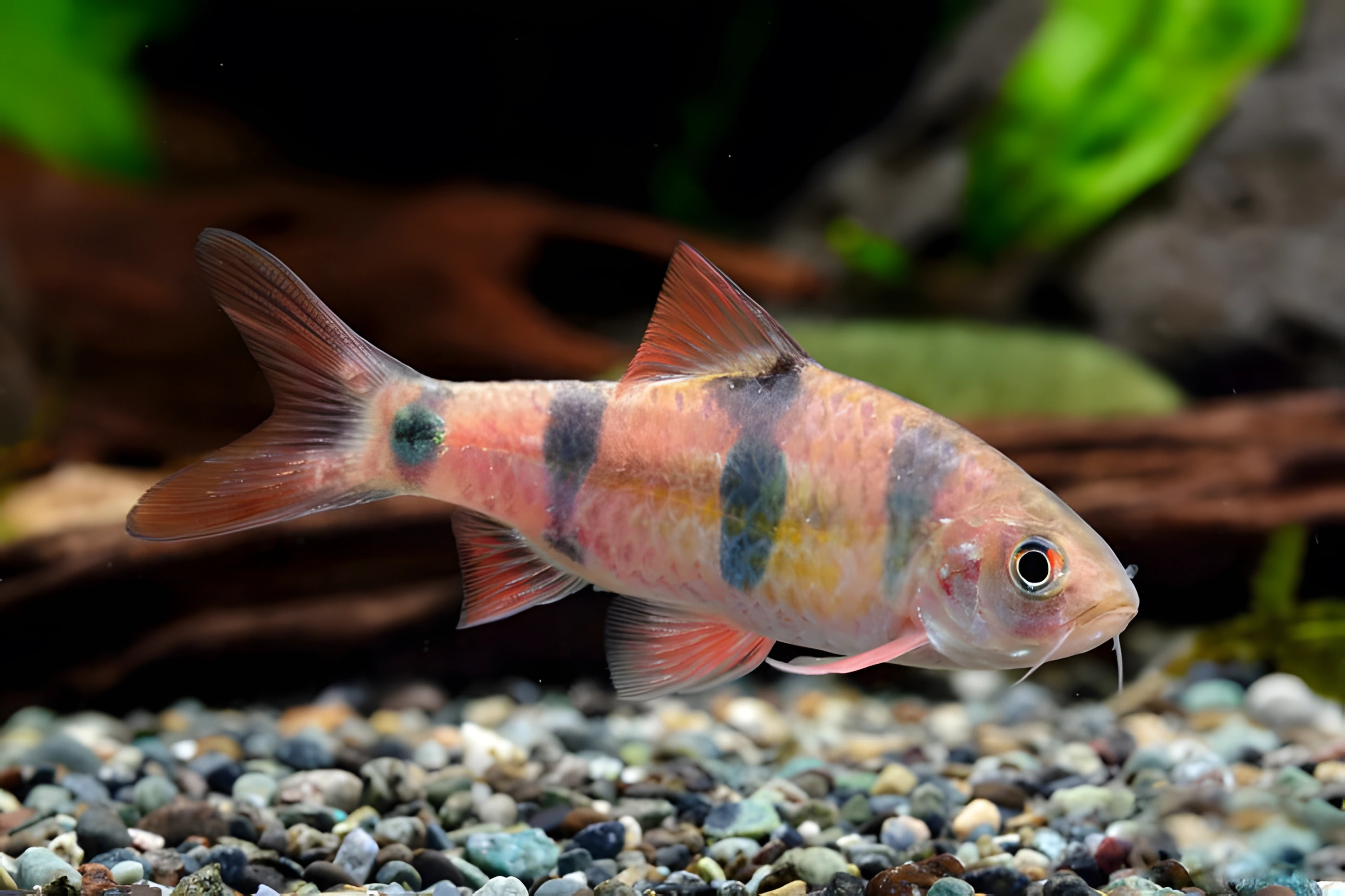 Fotografía del pez de acuario Barbo de Everett