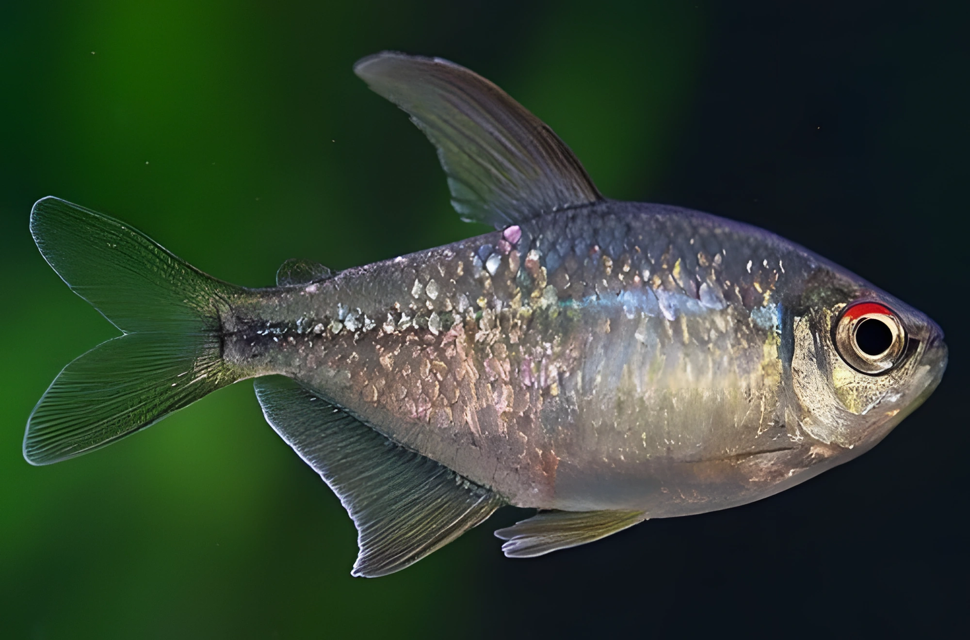 Fotografía del pez de acuario Tetra Diamante