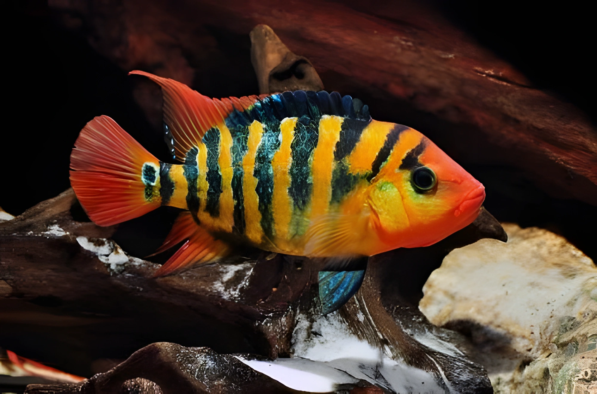Fotografía del pez de acuario Cíclido festae