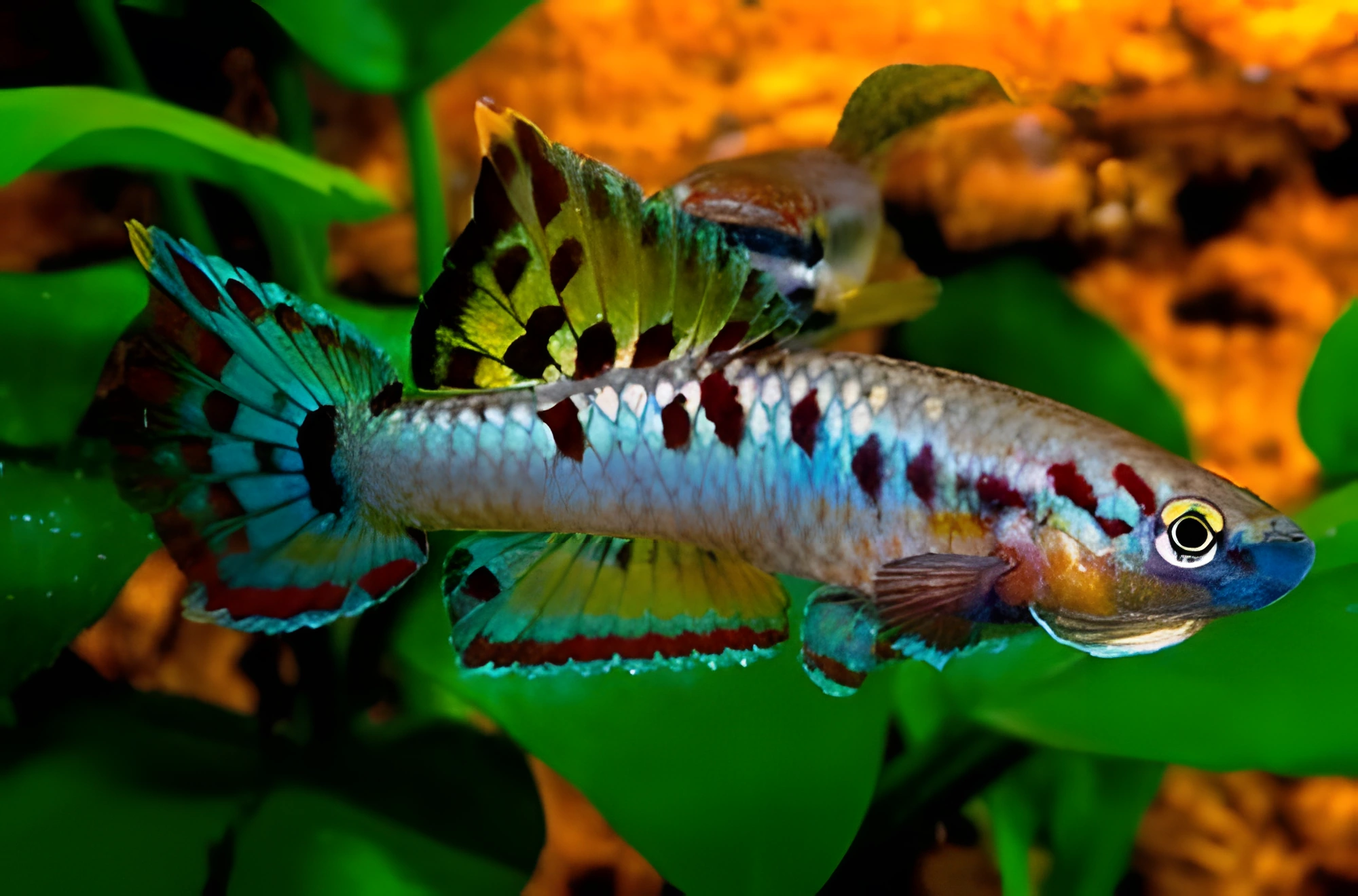 Fotografía del pez de acuario Lira de dos bandas