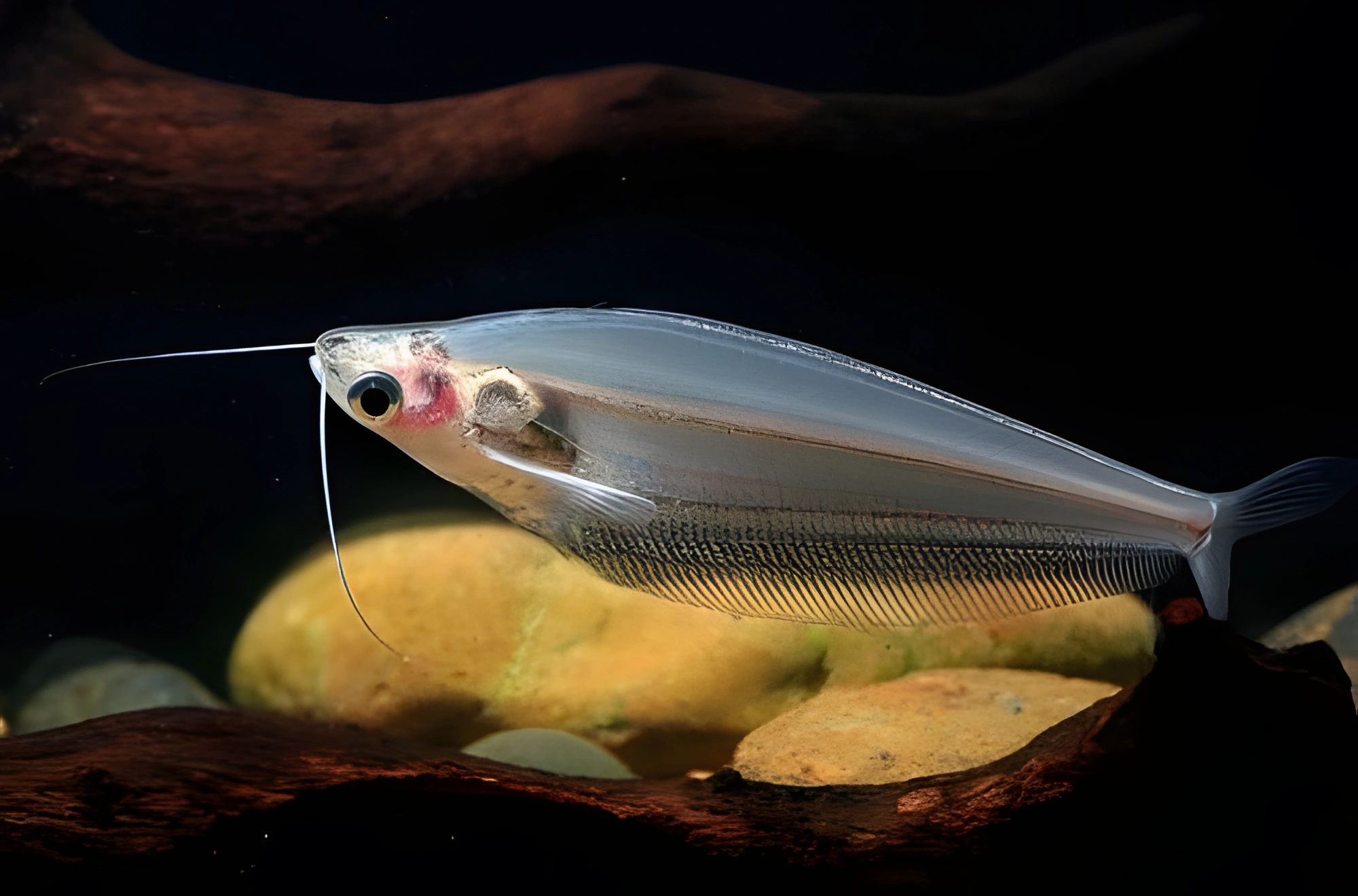 Fotografía del pez de acuario Pez gato de cristal de dos bigotes