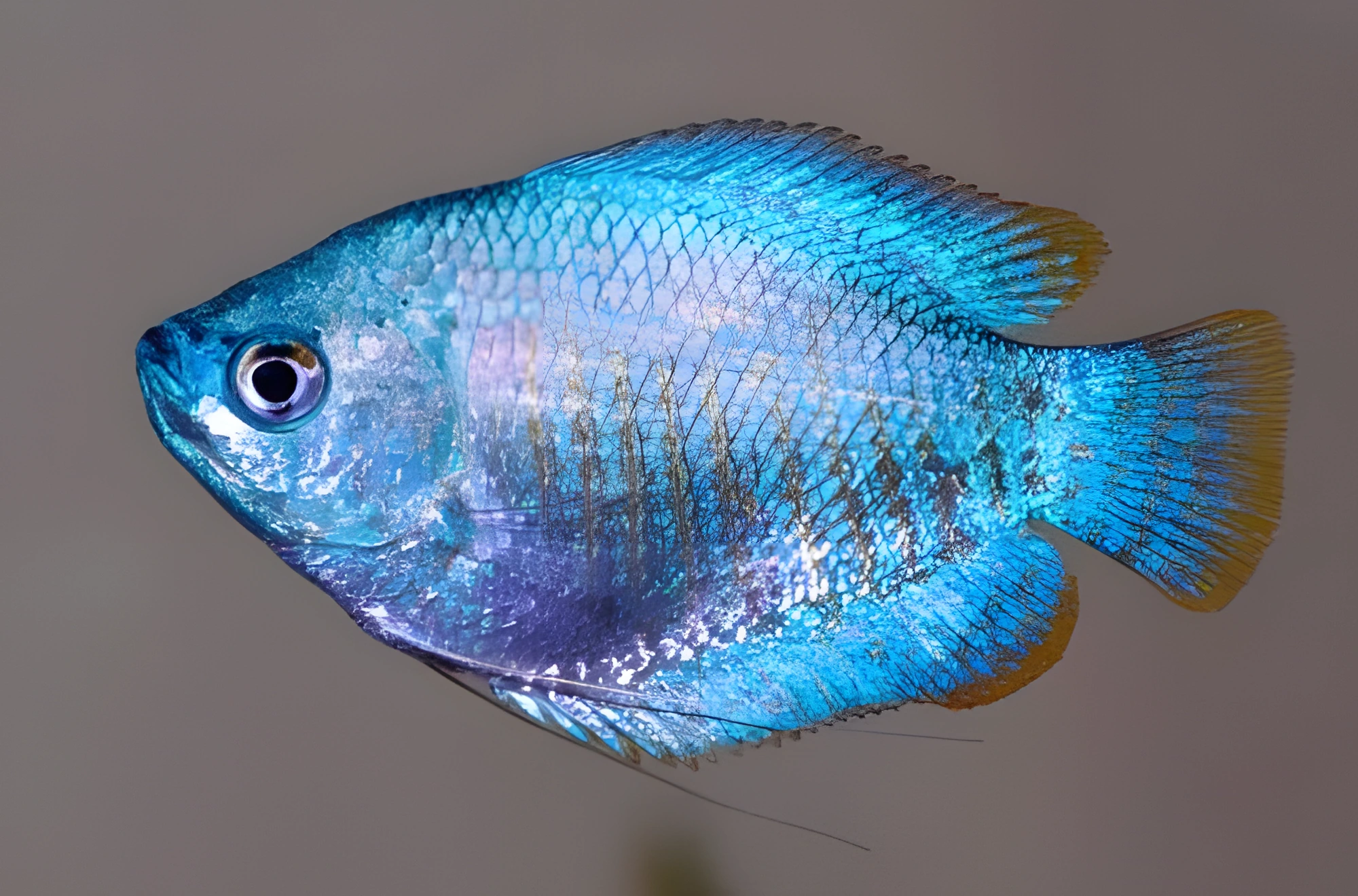 Fotografía del pez de acuario Lalius Azul