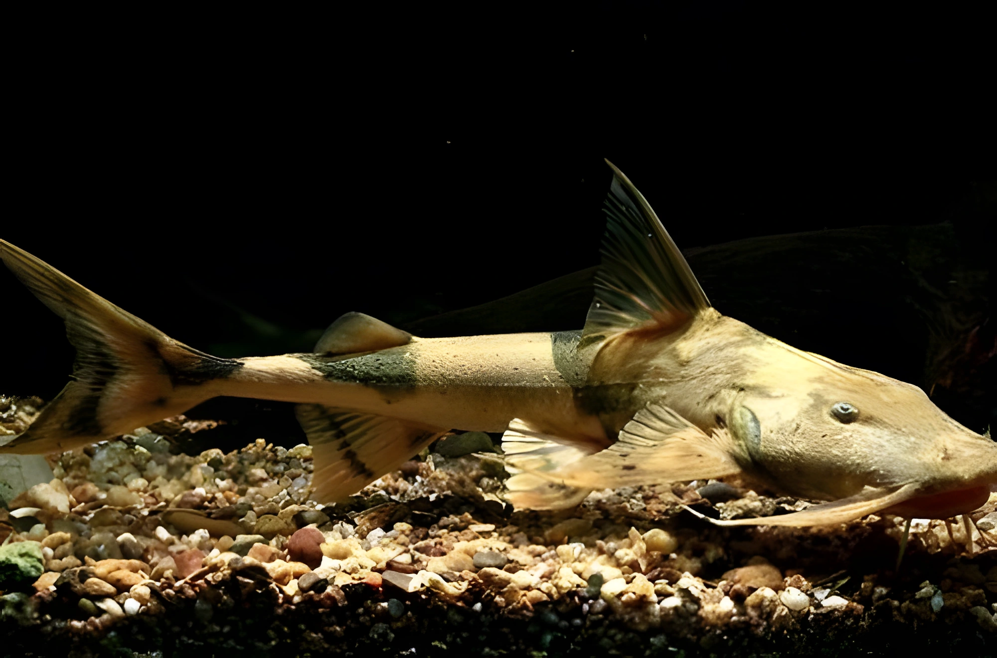 Fotografía del pez de acuario Bagarius bagarius