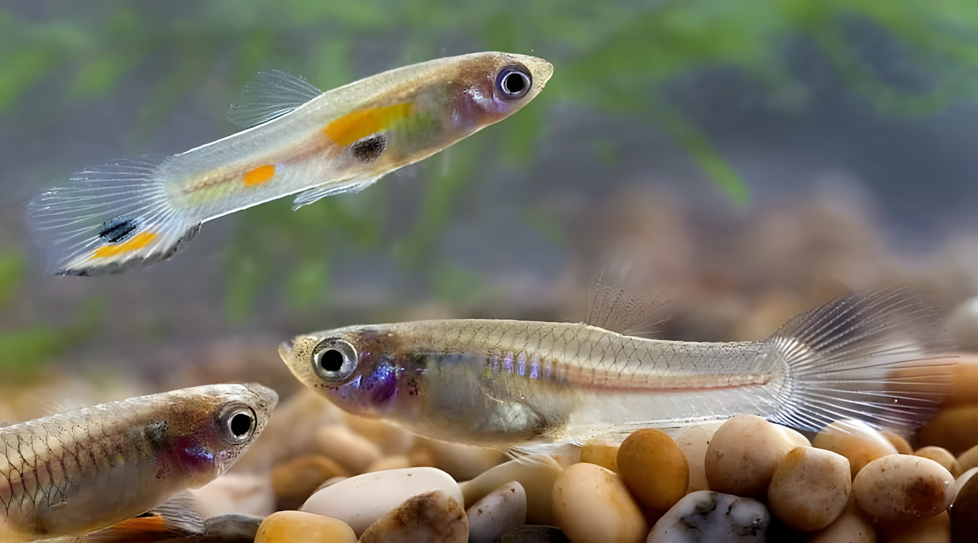 Fotografía del pez de acuario Guppy común