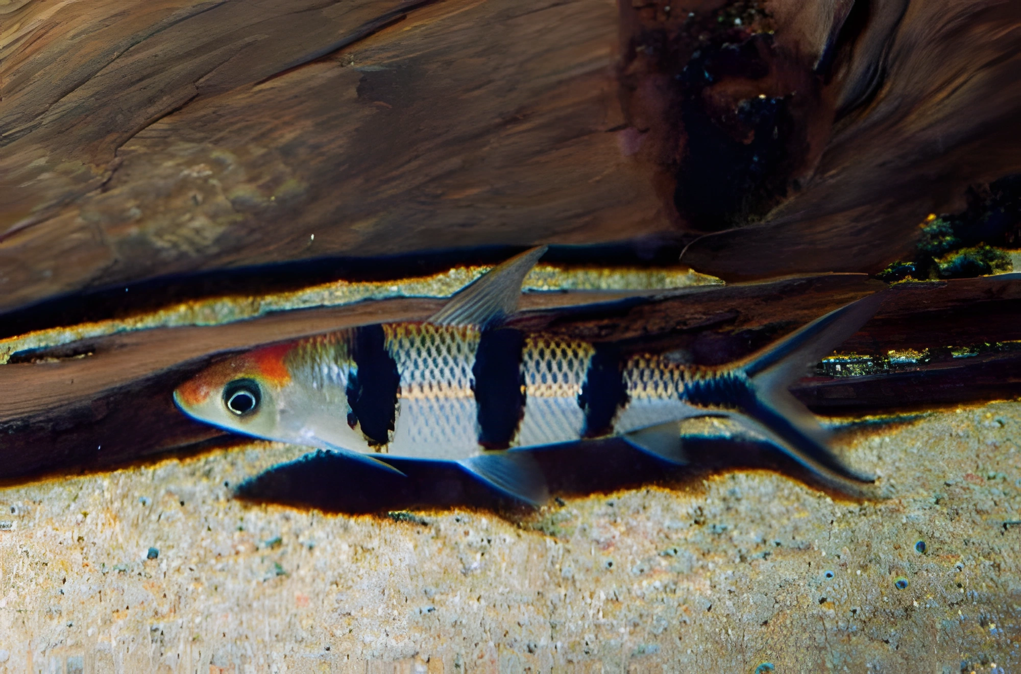 Fotografía del pez de acuario Hemiodus de cuatro manchas