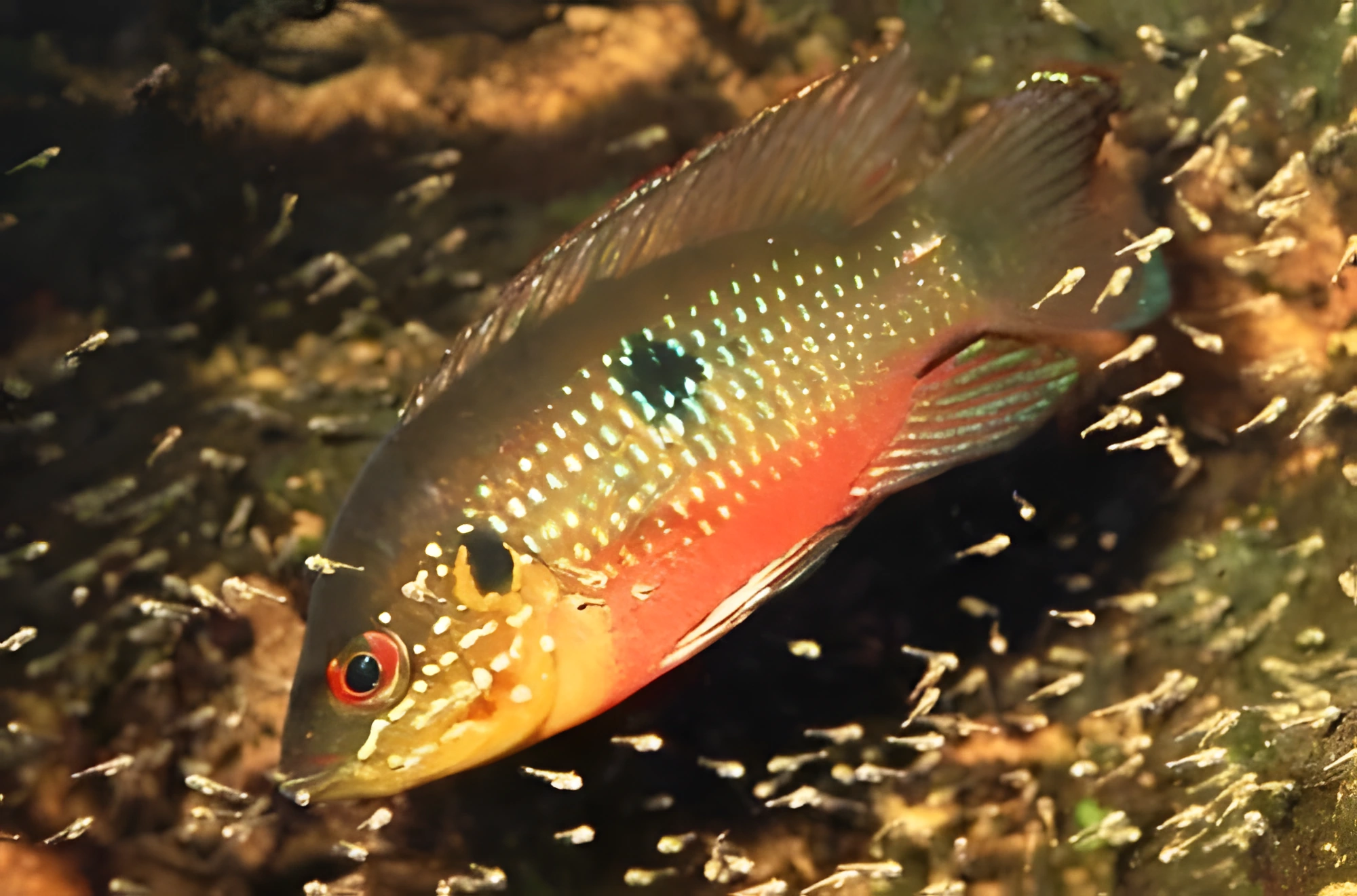 Fotografía del pez de acuario Cíclido joya