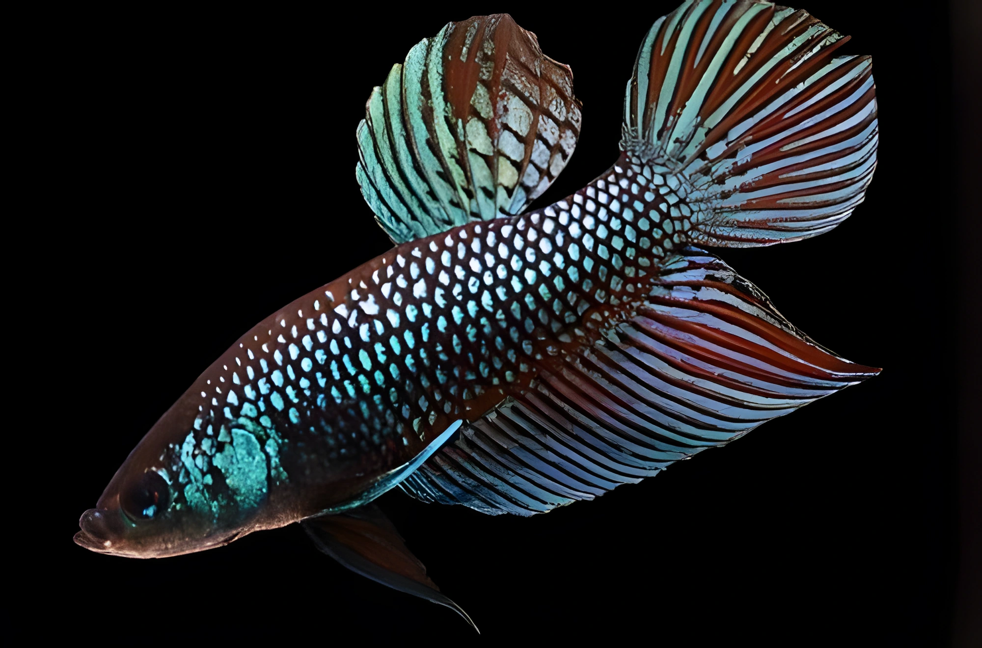 Fotografía del pez de acuario Betta Esmeralda