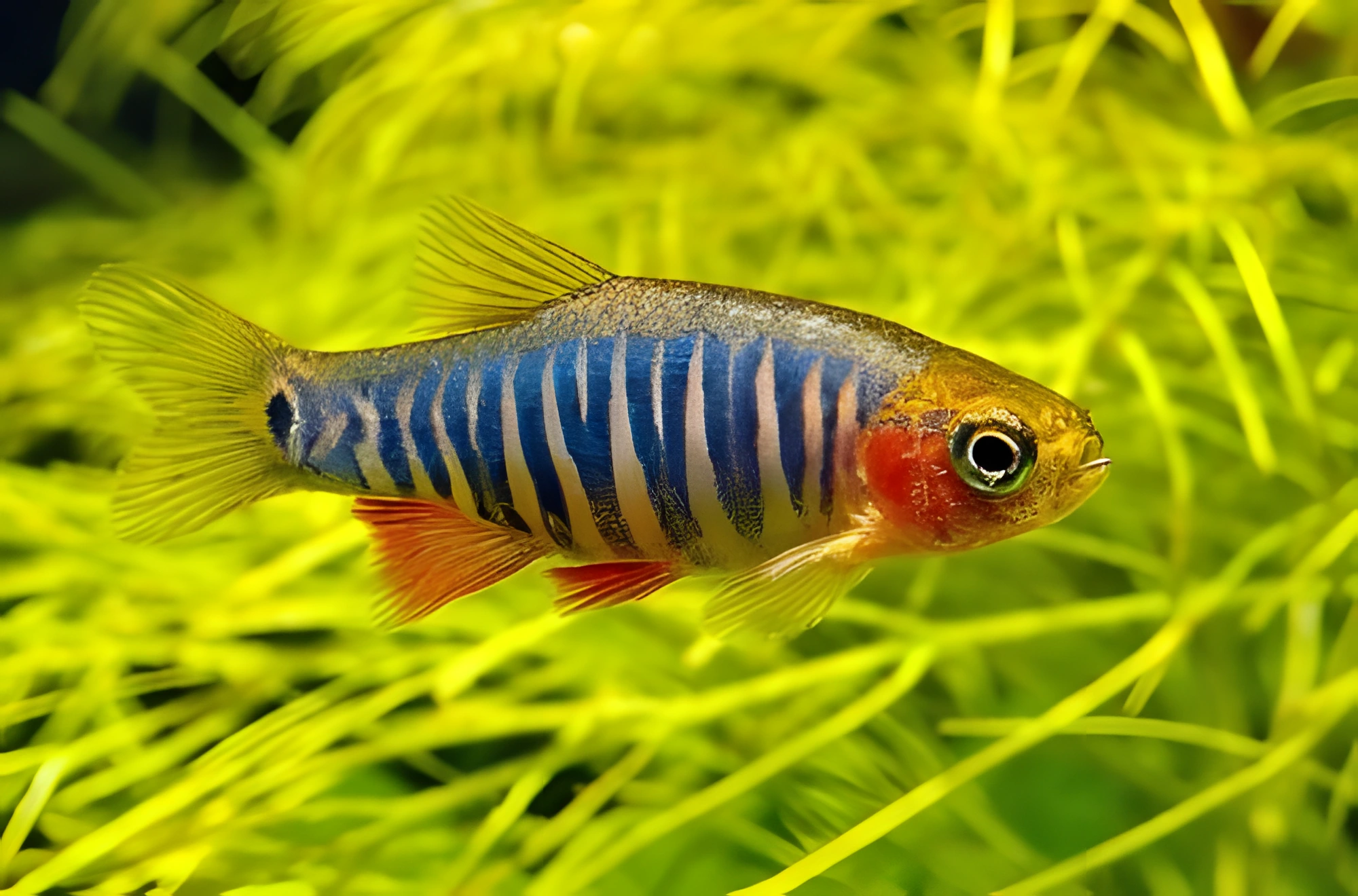 Fotografía del pez de acuario Danio esmeralda