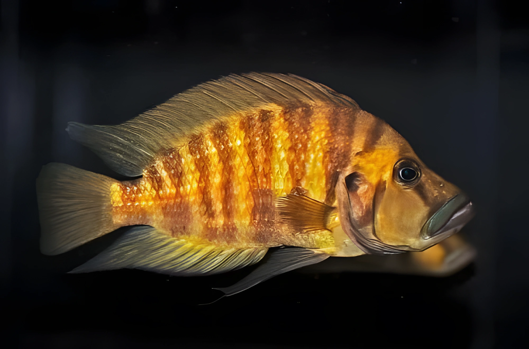 Fotografía del pez de acuario Kigoma rojo