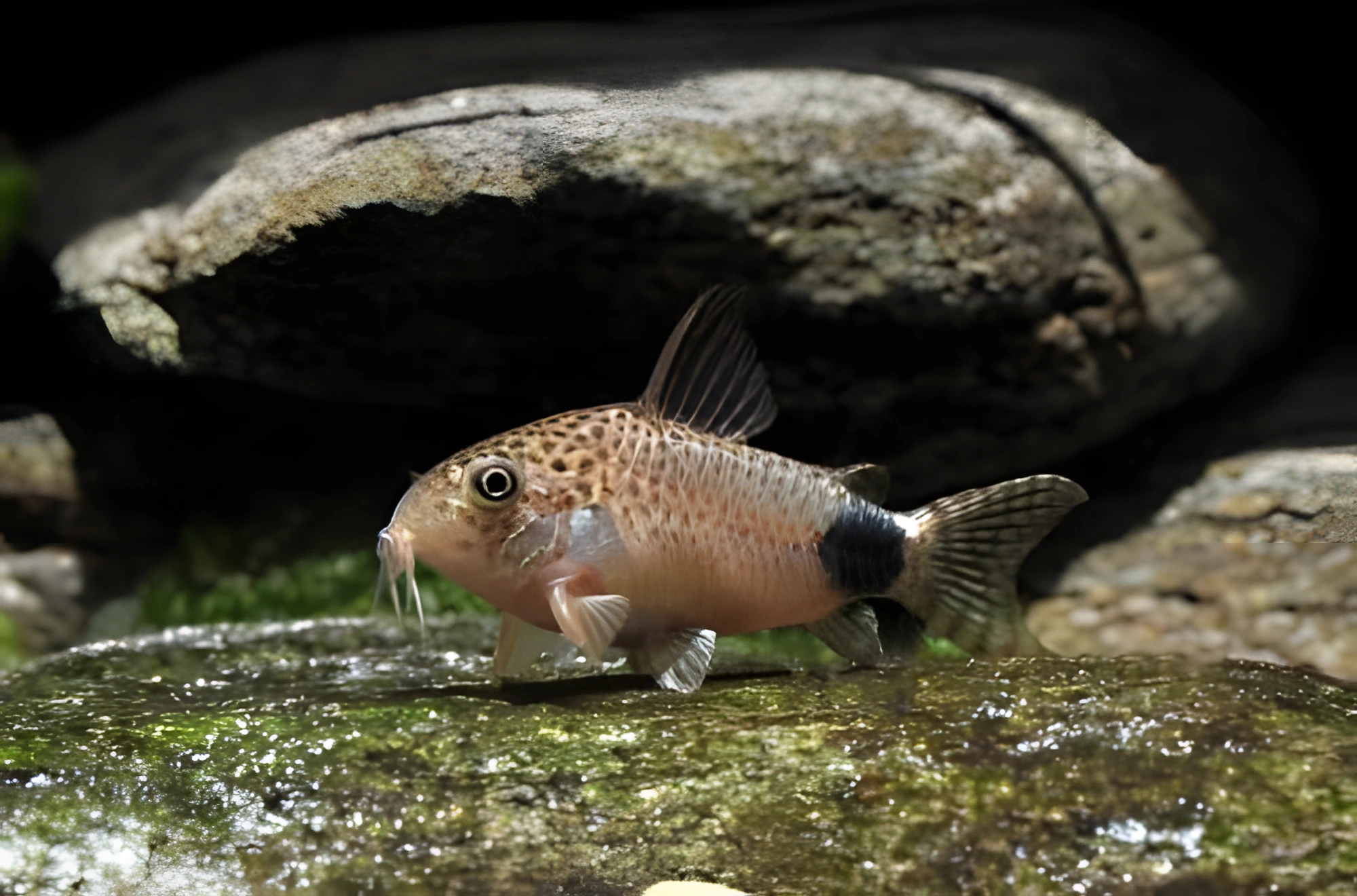 Fotografía del pez de acuario Corydoras de cola manchada