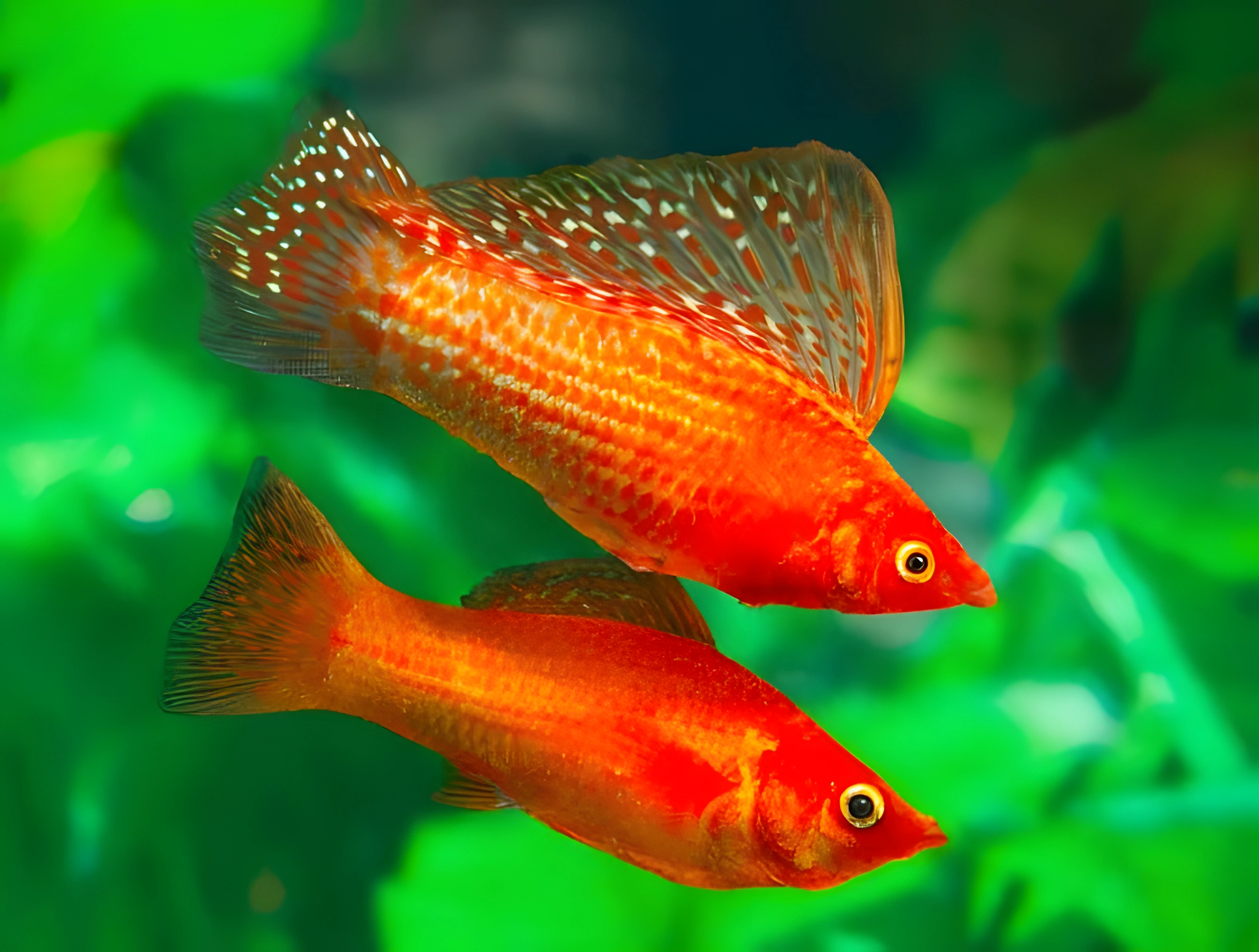 Fotografía del pez de acuario Molly roja