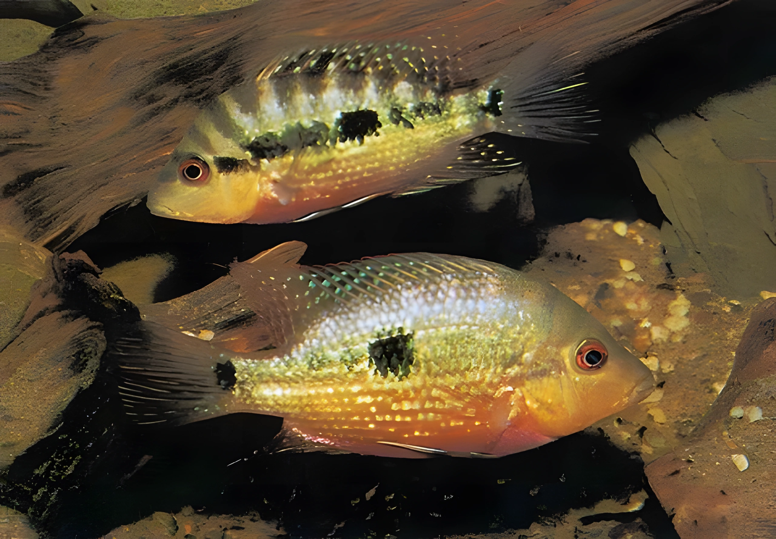 Fotografía del pez de acuario Cíclido de vientre rojo