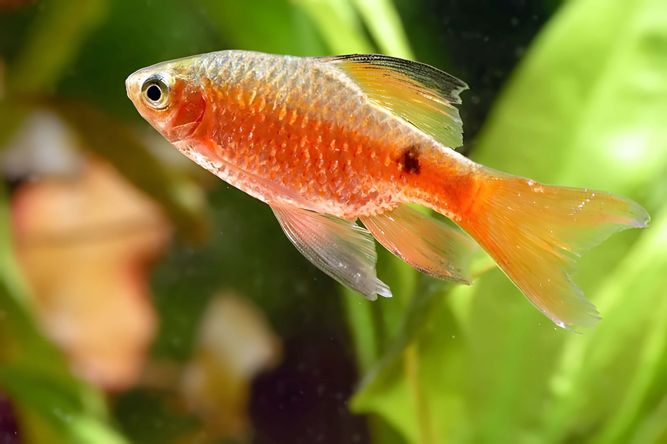 Fotografía del pez de acuario Barbo Rojo