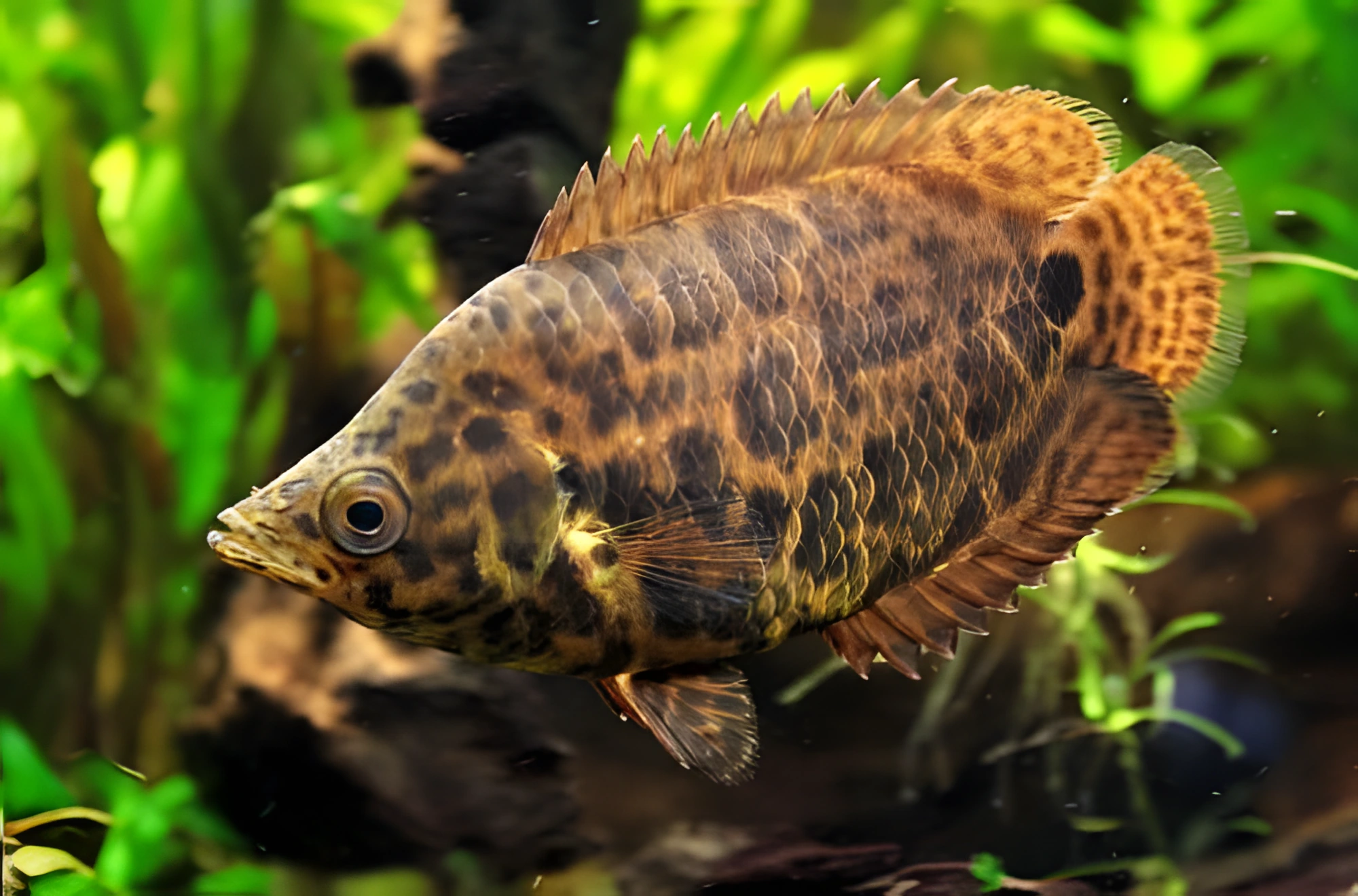 Fotografía del pez de acuario Ctenopoma leopardo