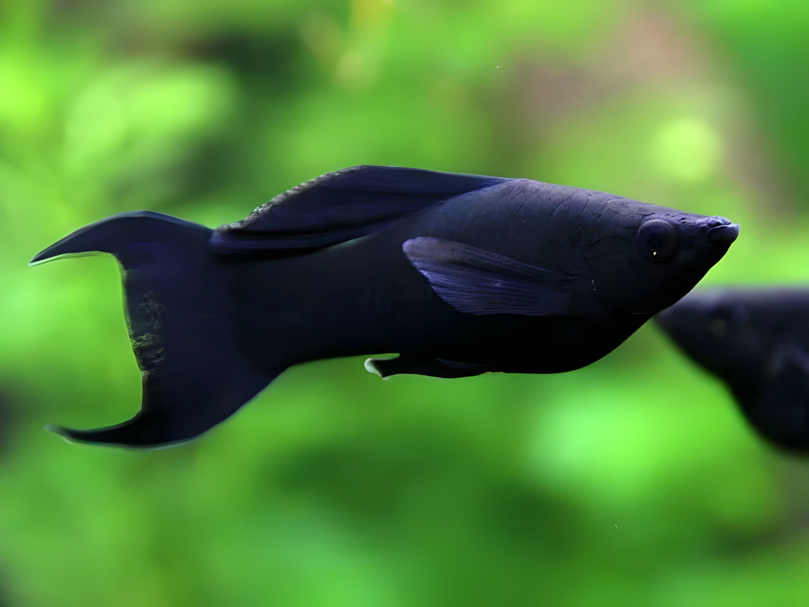 Fotografía del pez de acuario Molly negra
