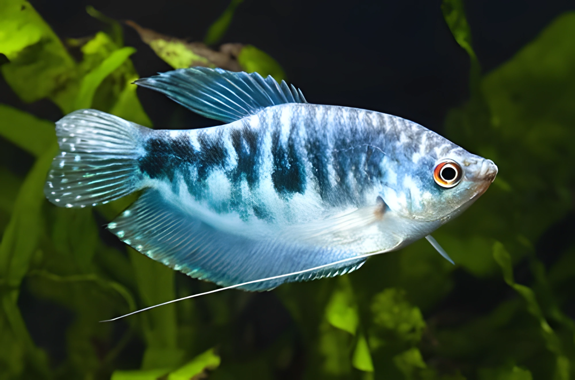 Fotografía del pez de acuario Gurami Mármol