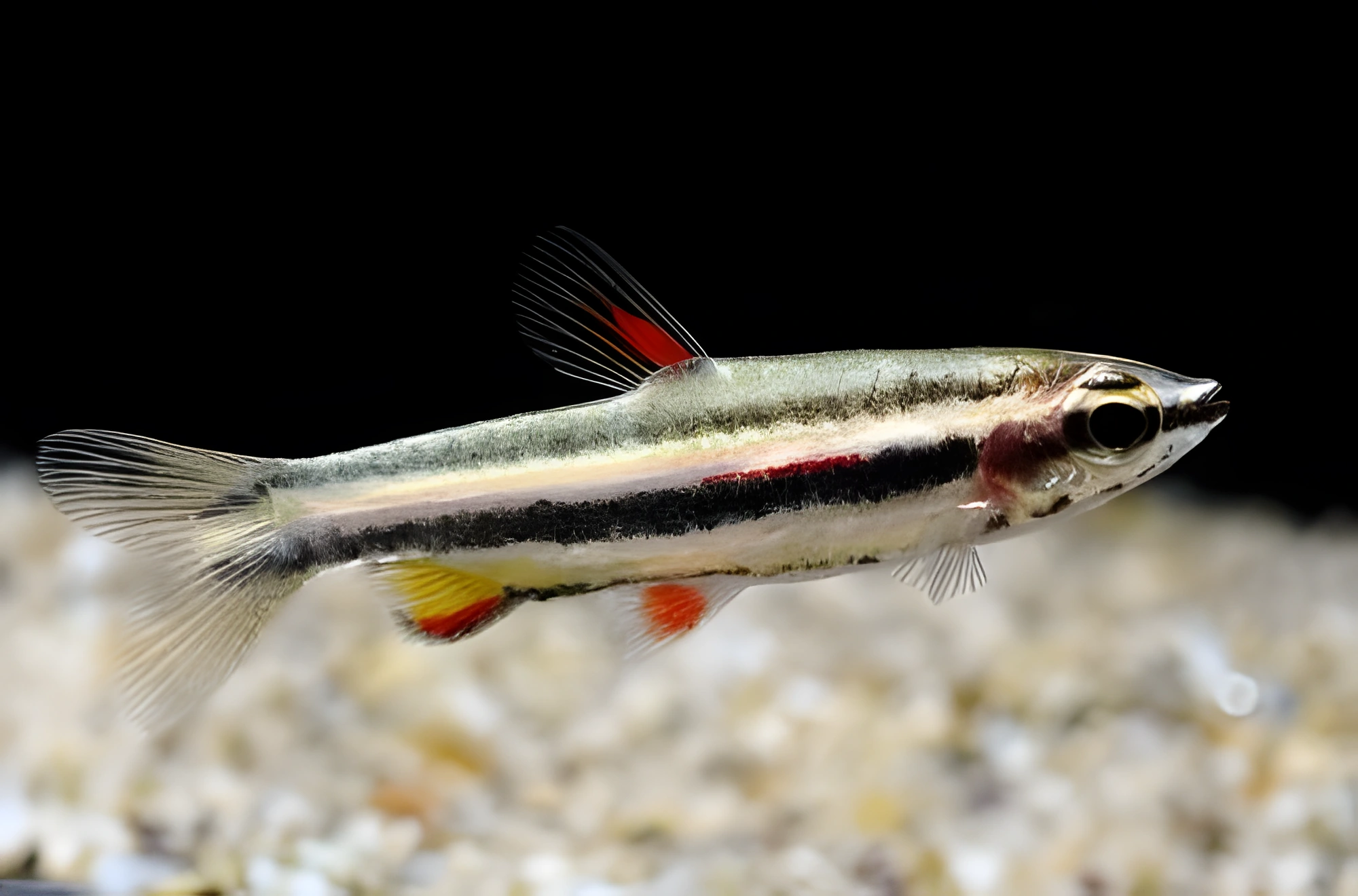 Fotografía del pez de acuario Nannostomus marginatus
