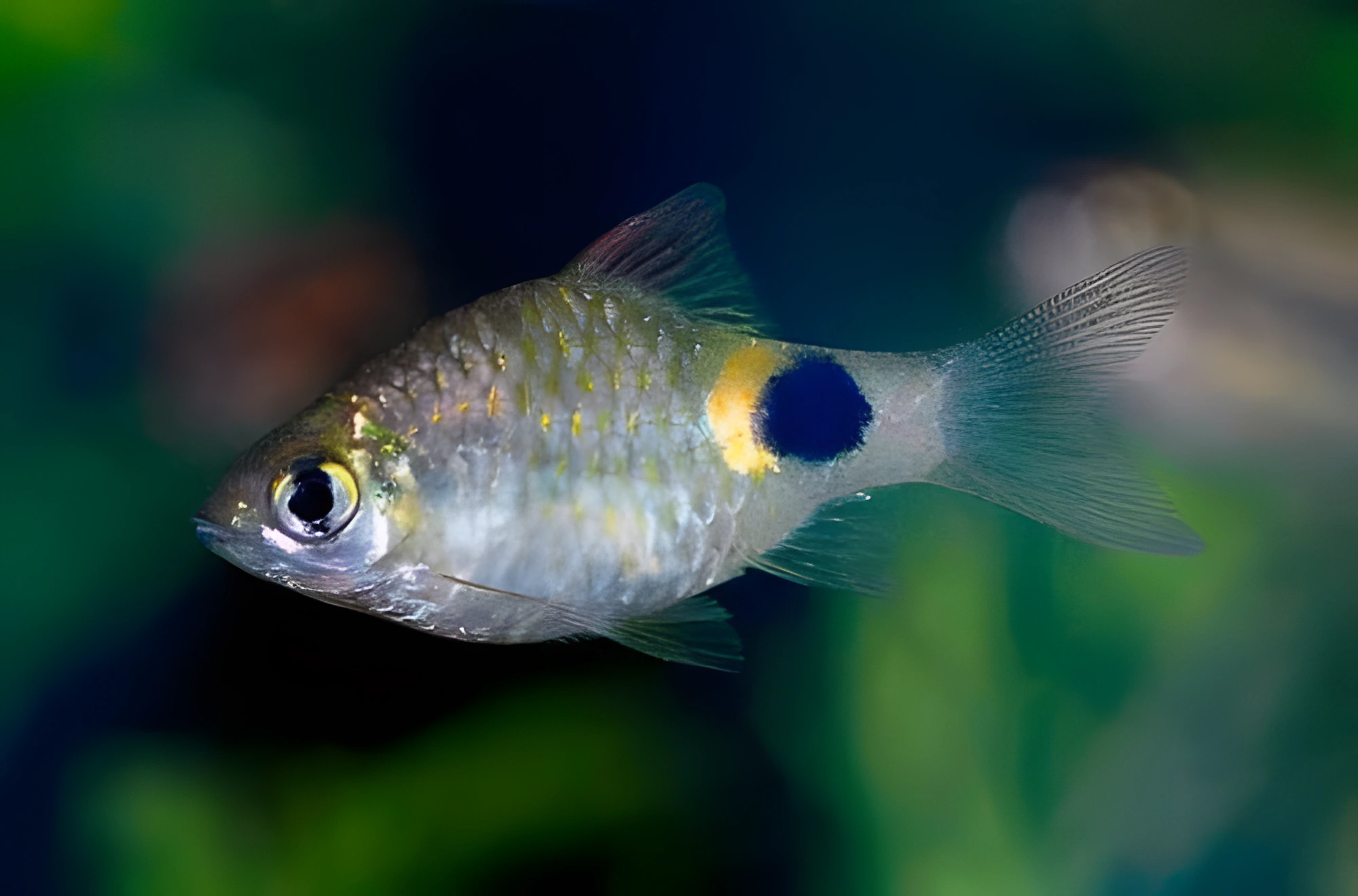 Fotografía del pez de acuario Barbodes terio
