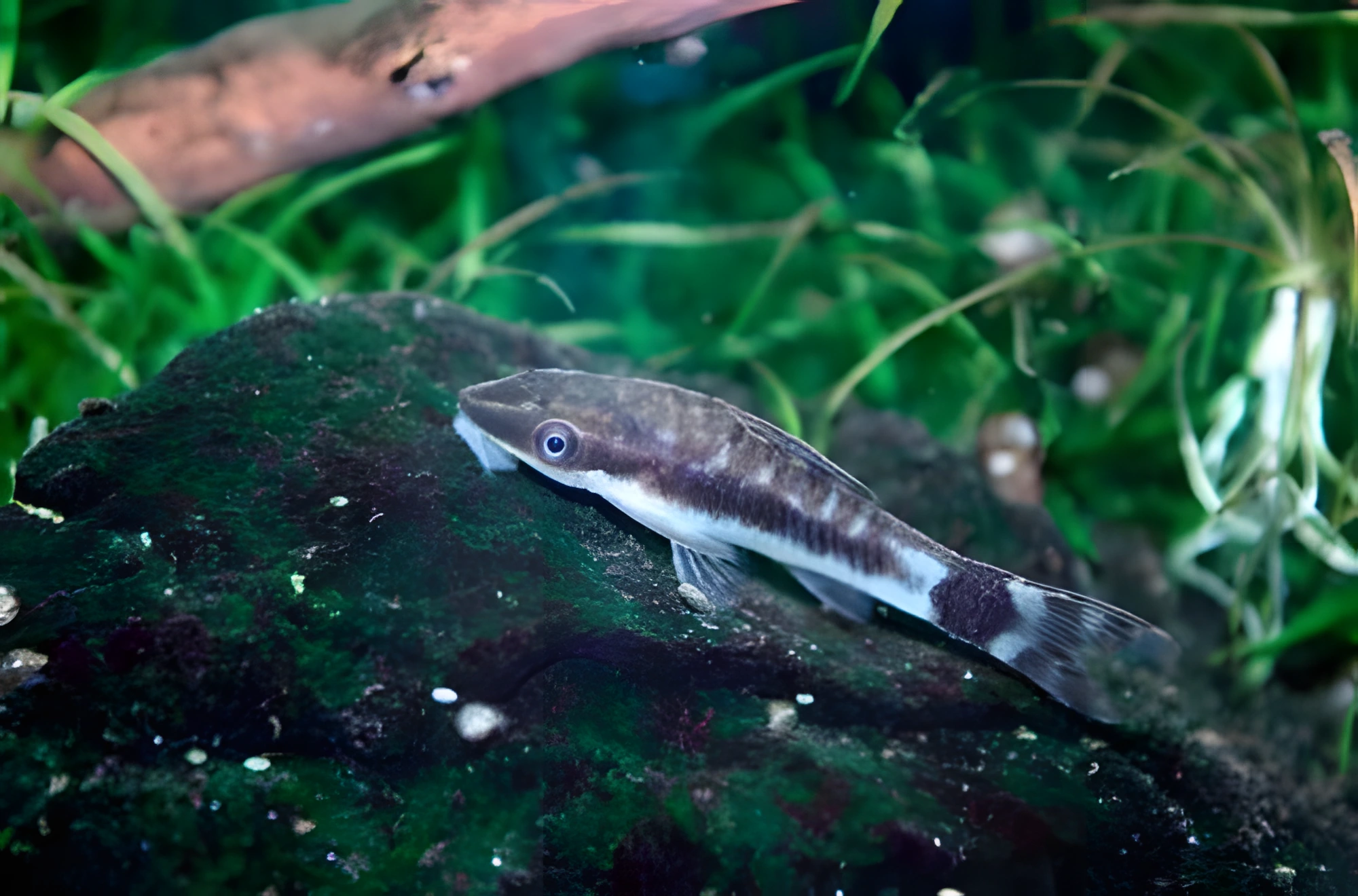 Fotografía del pez de acuario Otocinclus de Hoppe