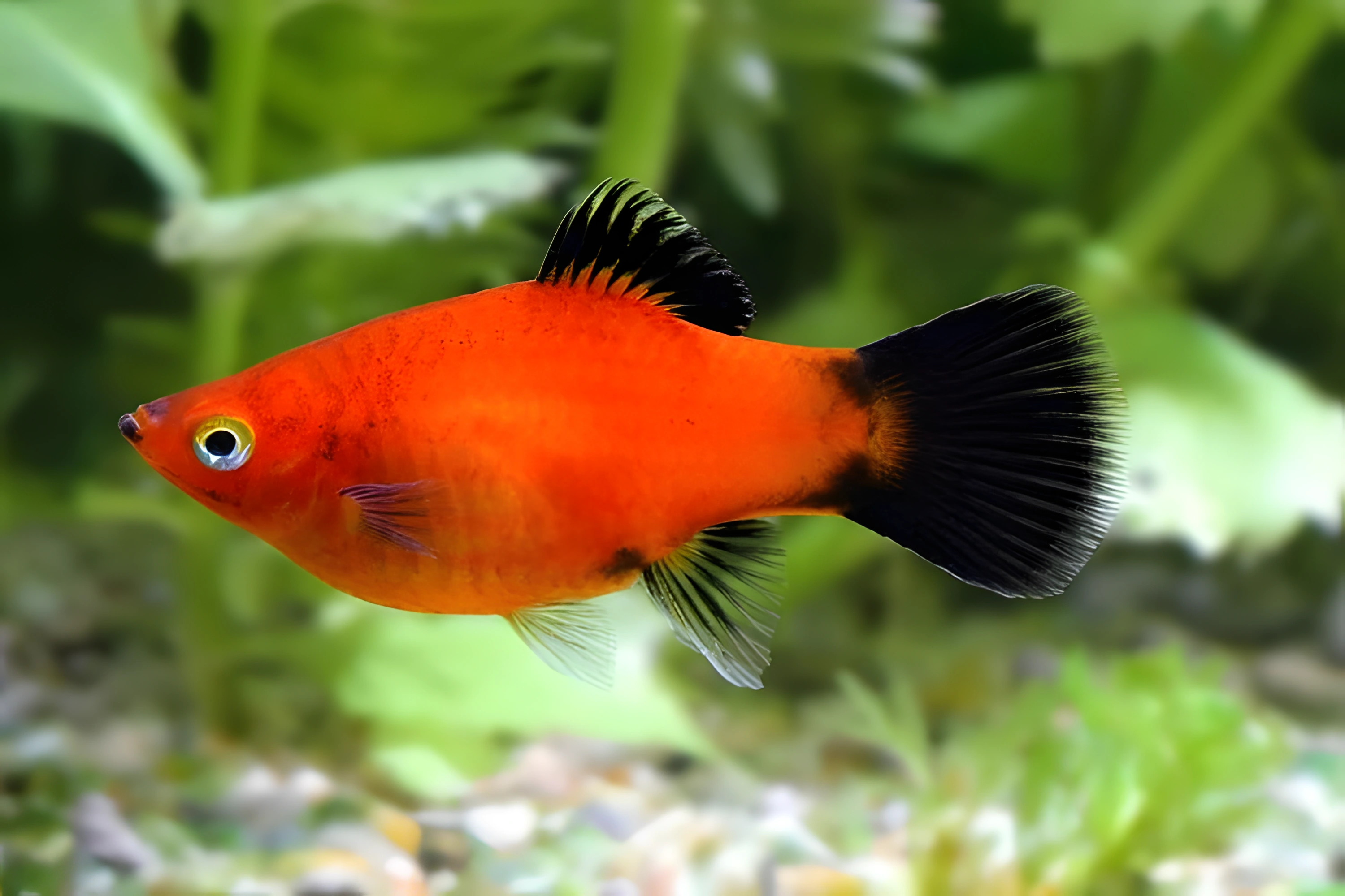 Fotografía del pez de acuario Platy cola negra
