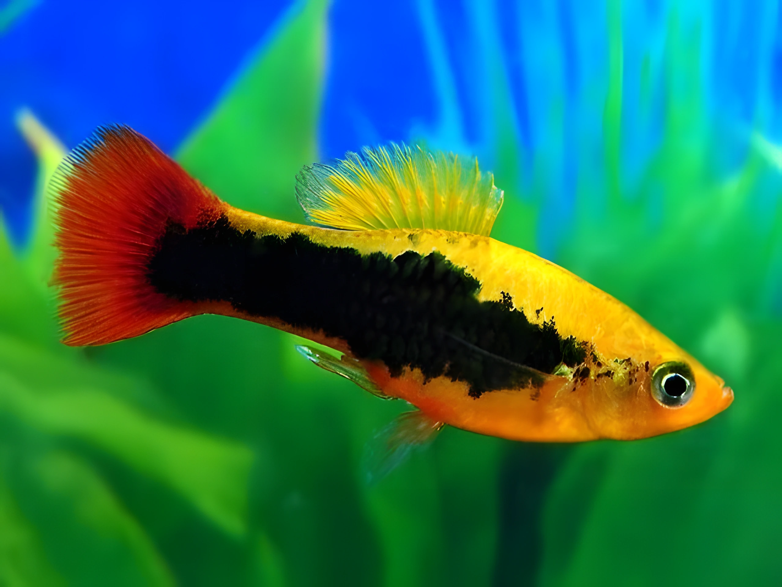 Fotografía del pez de acuario Platy hawaiano