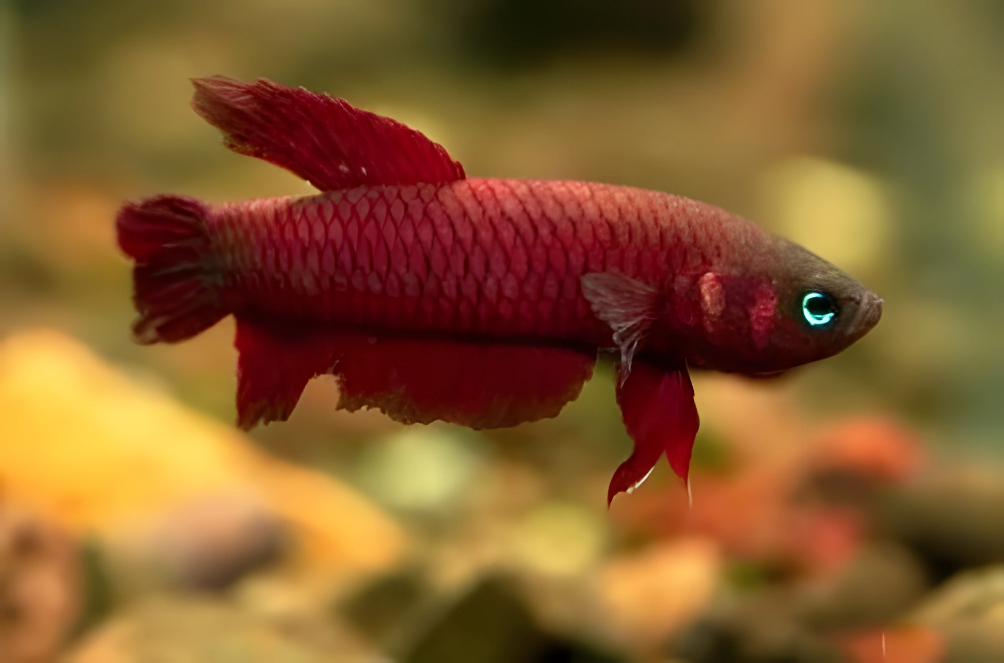 Fotografía del pez de acuario Betta de Tussy