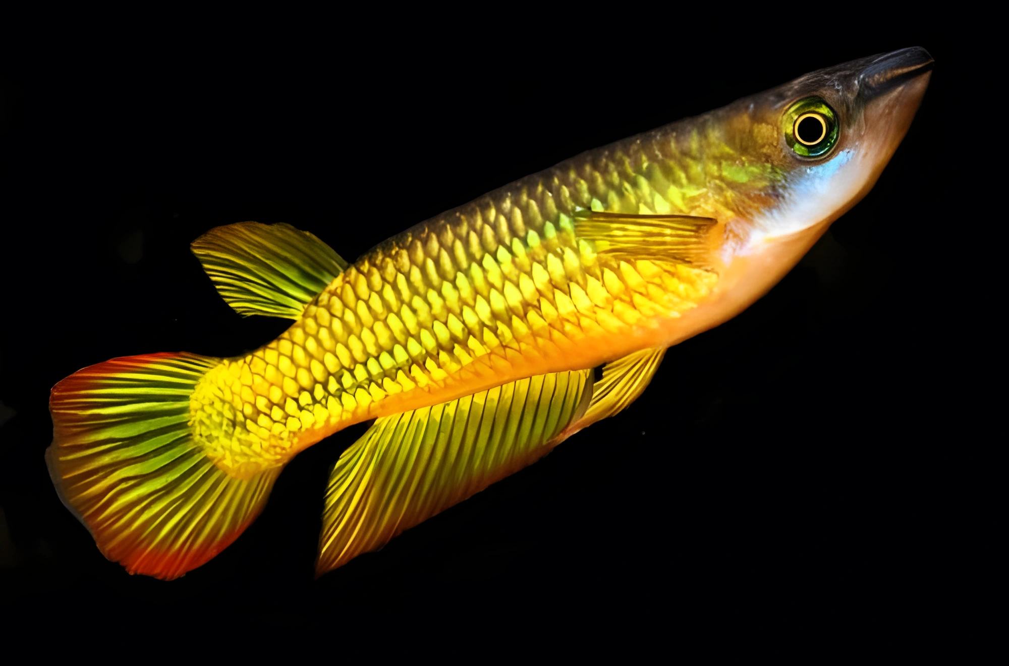 Fotografía del pez de acuario Panchax rayado