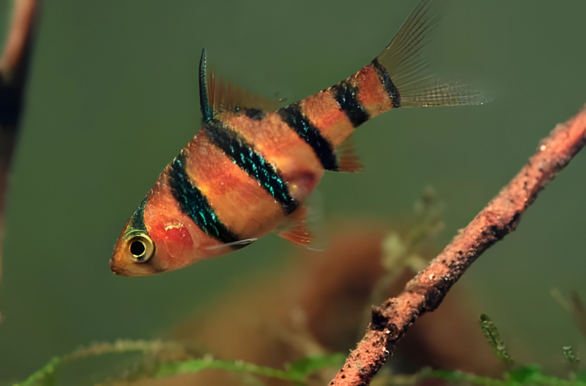 Fotografía del pez de acuario Barbo de cinco franjas