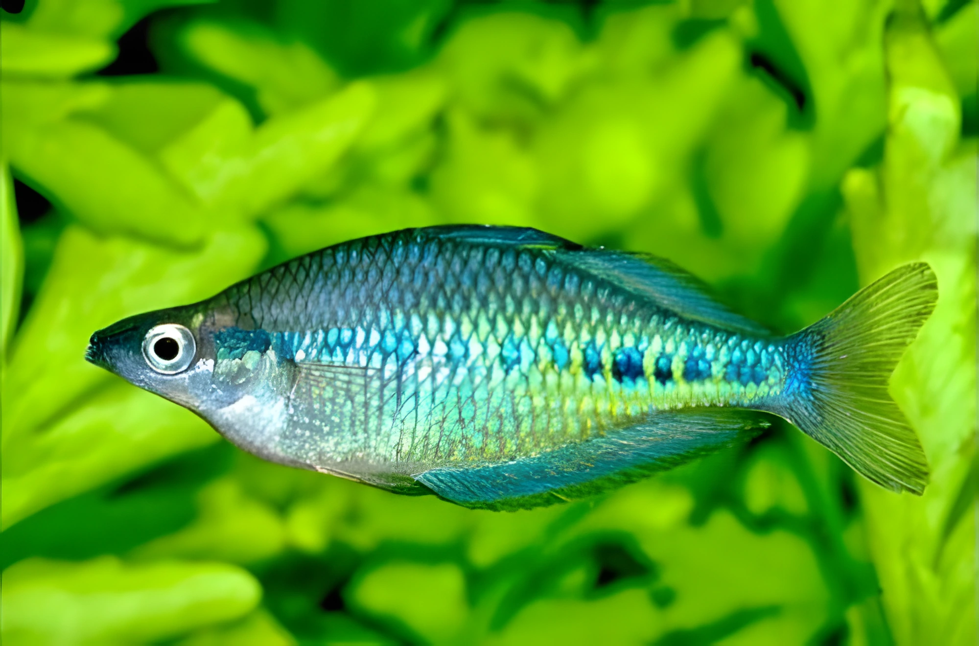 Fotografía del pez de acuario Pez arcoíris moteado