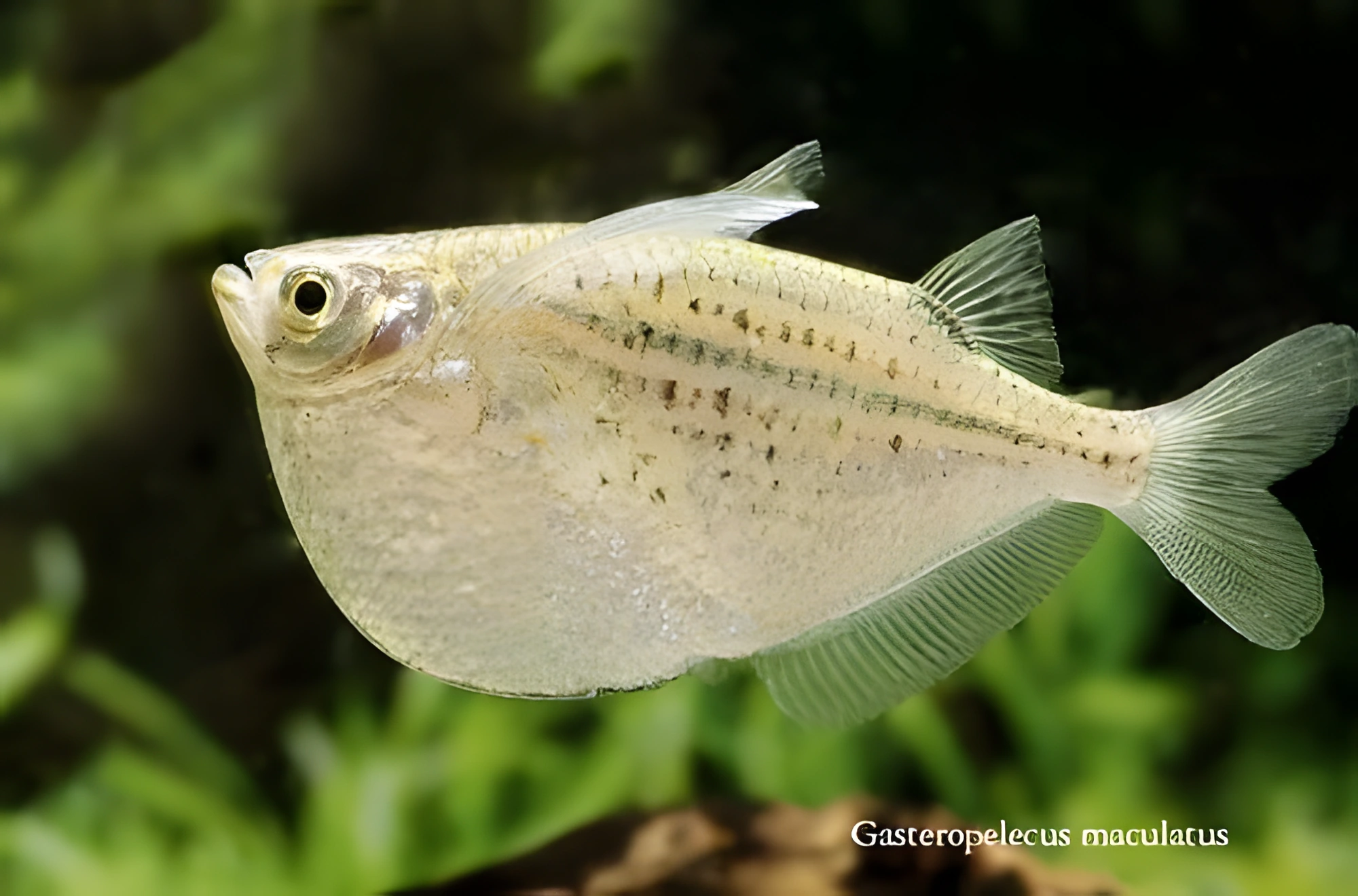 Fotografía del pez de acuario Pez hacha manchado