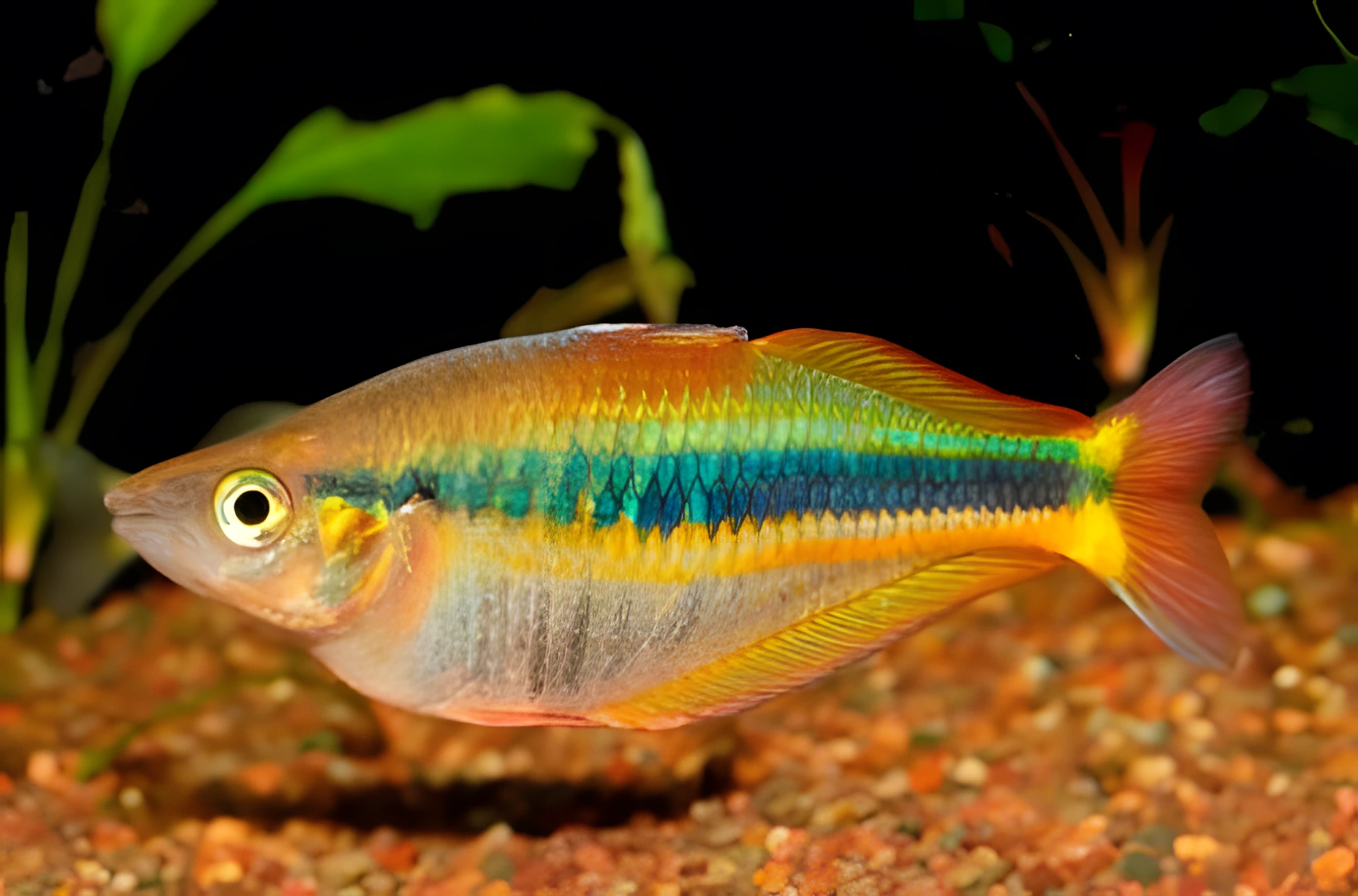 Fotografía del pez de acuario Pez arcoíris de Allen
