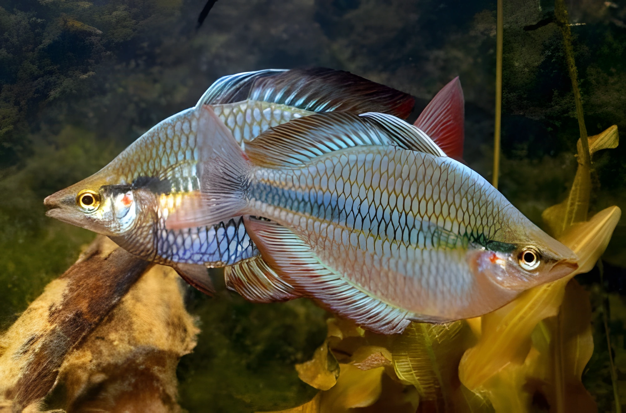 Fotografía del pez de acuario Pez arcoíris de tres bandas