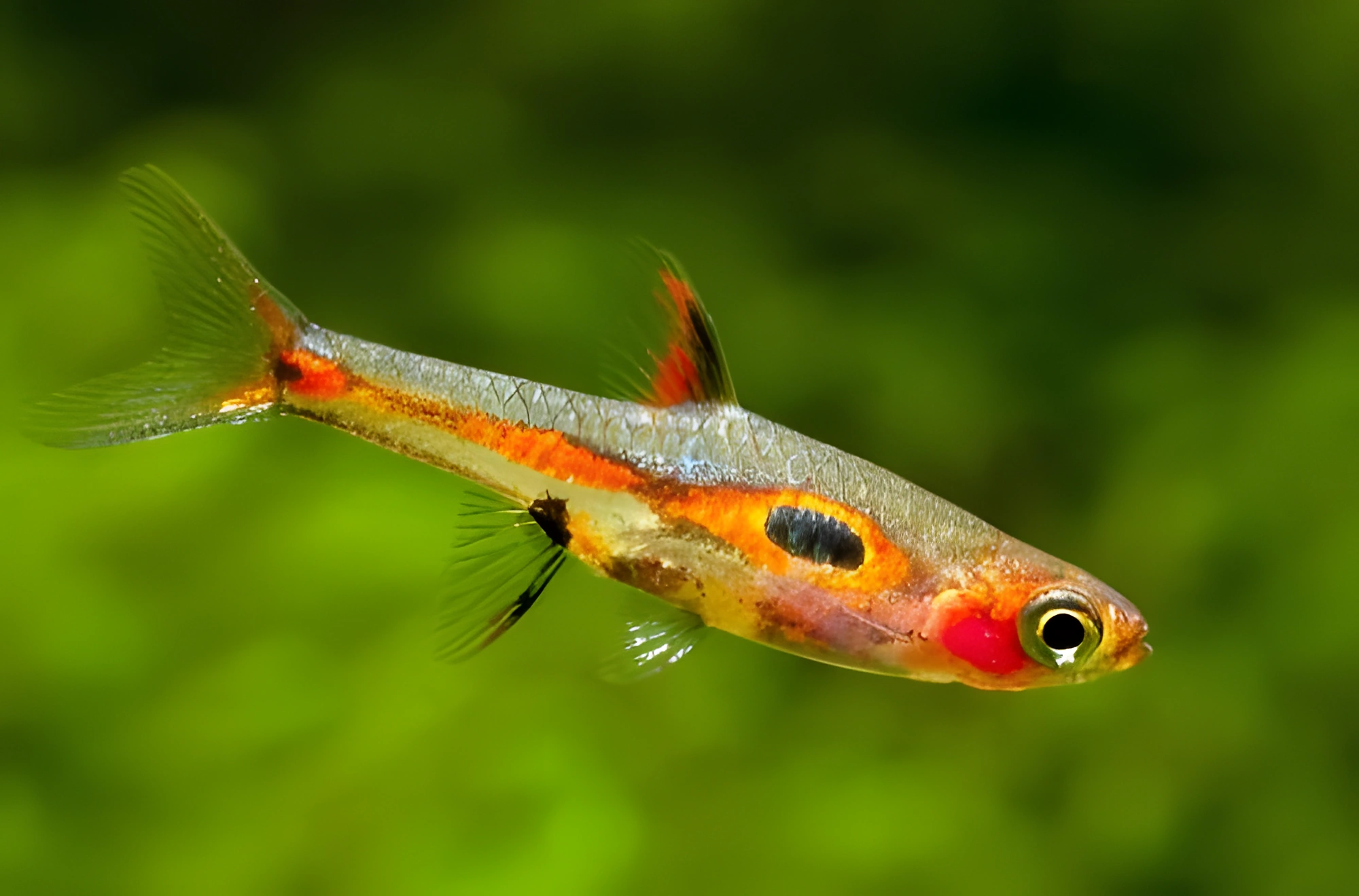 Fotografía del pez de acuario Rasbora Merah