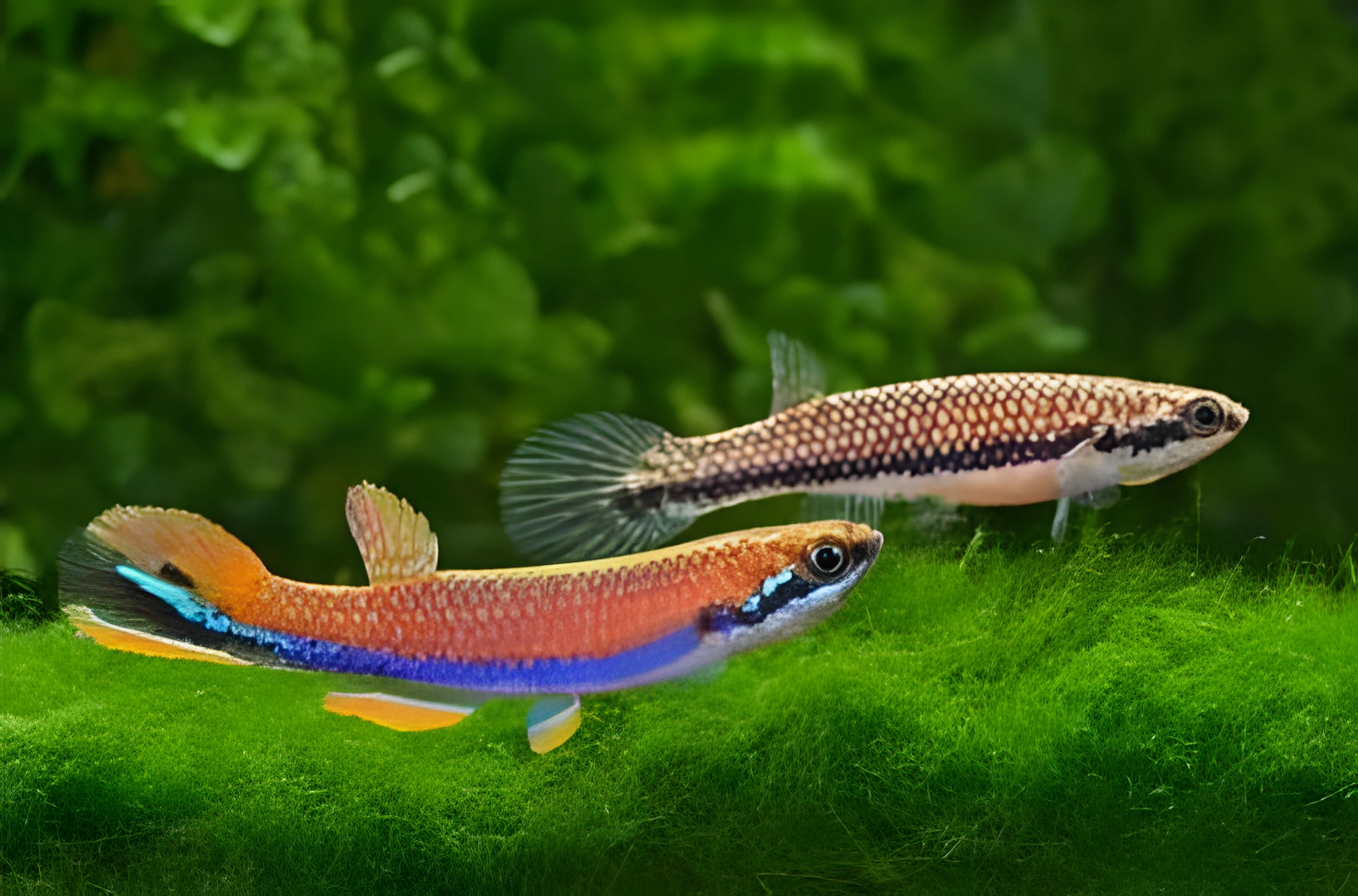 Fotografía del pez de acuario Rívulo de franja azul