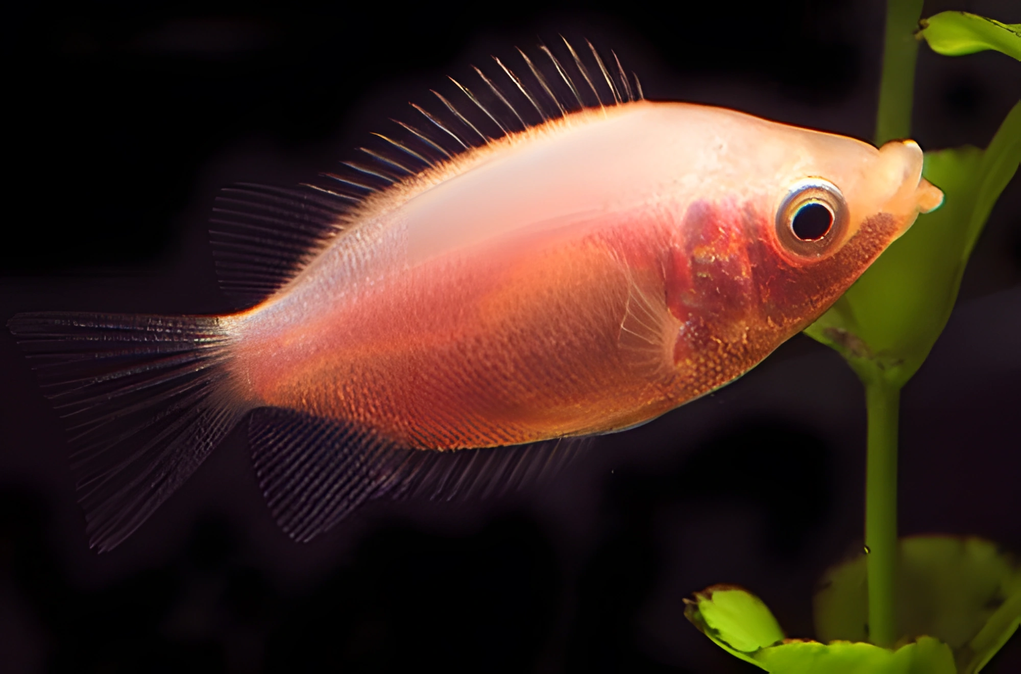 Fotografía del pez de acuario Gurami Rosado
