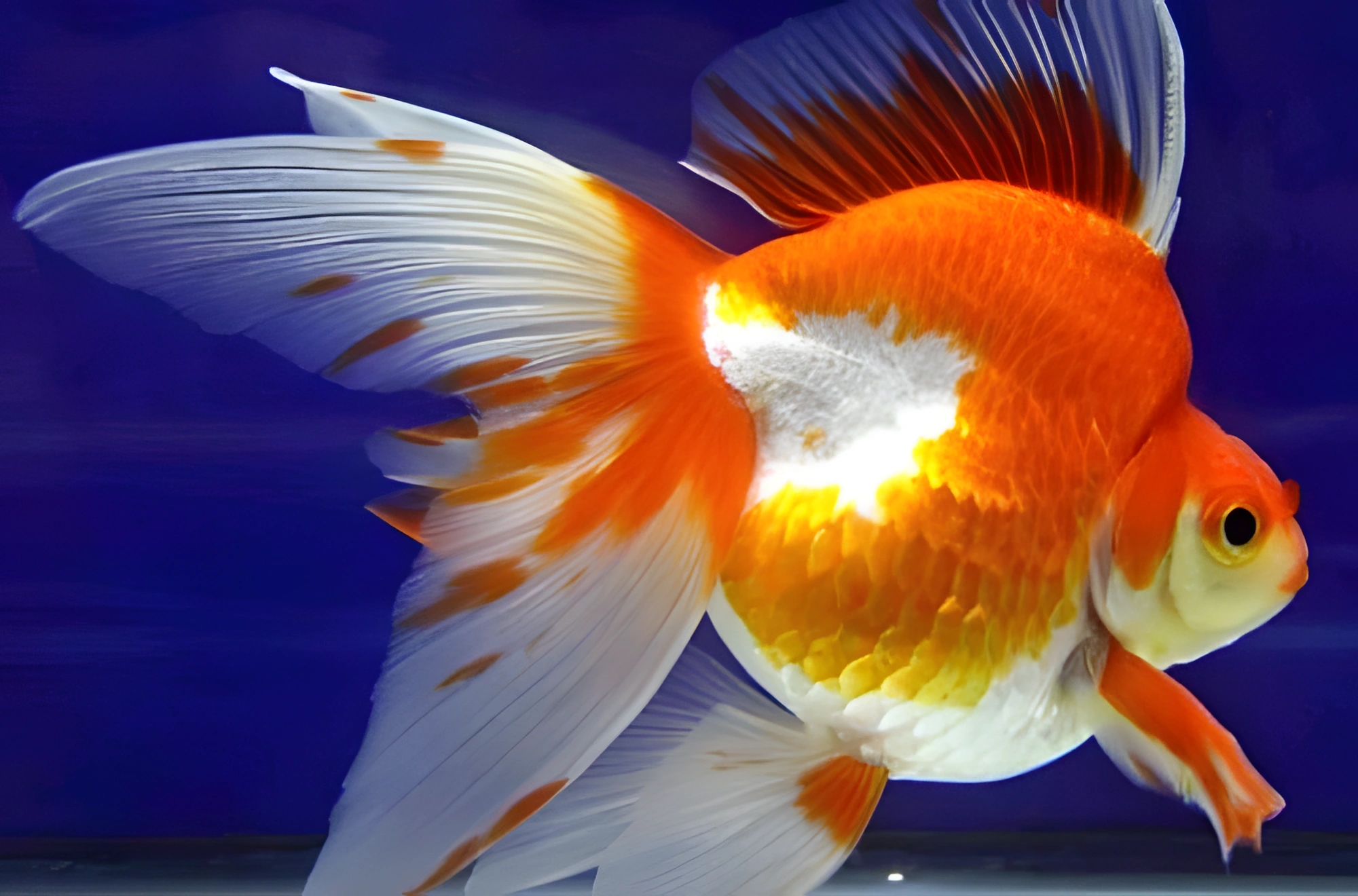 Fotografía del pez de acuario El Ryukin