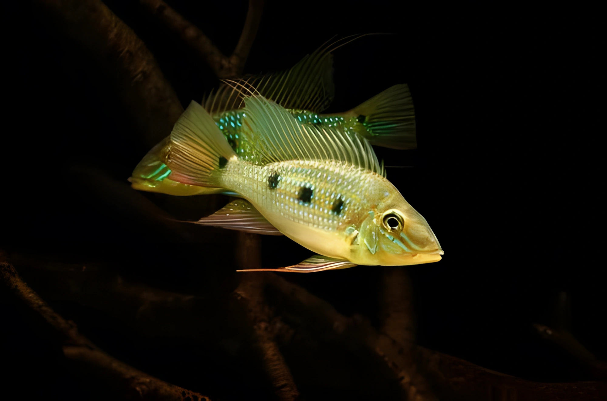 Fotografía del pez de acuario Satanoperca acuticeps