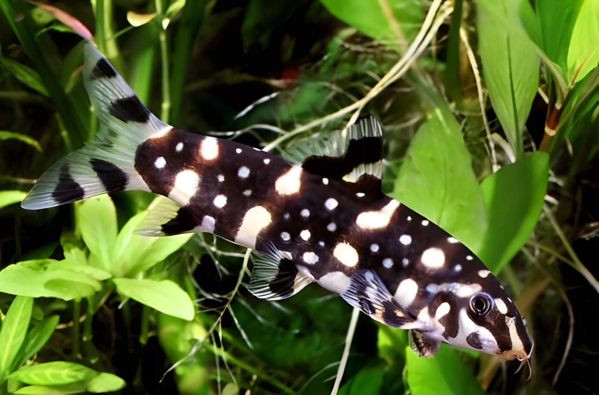 Fotografía del pez de acuario Botia ajedrezada