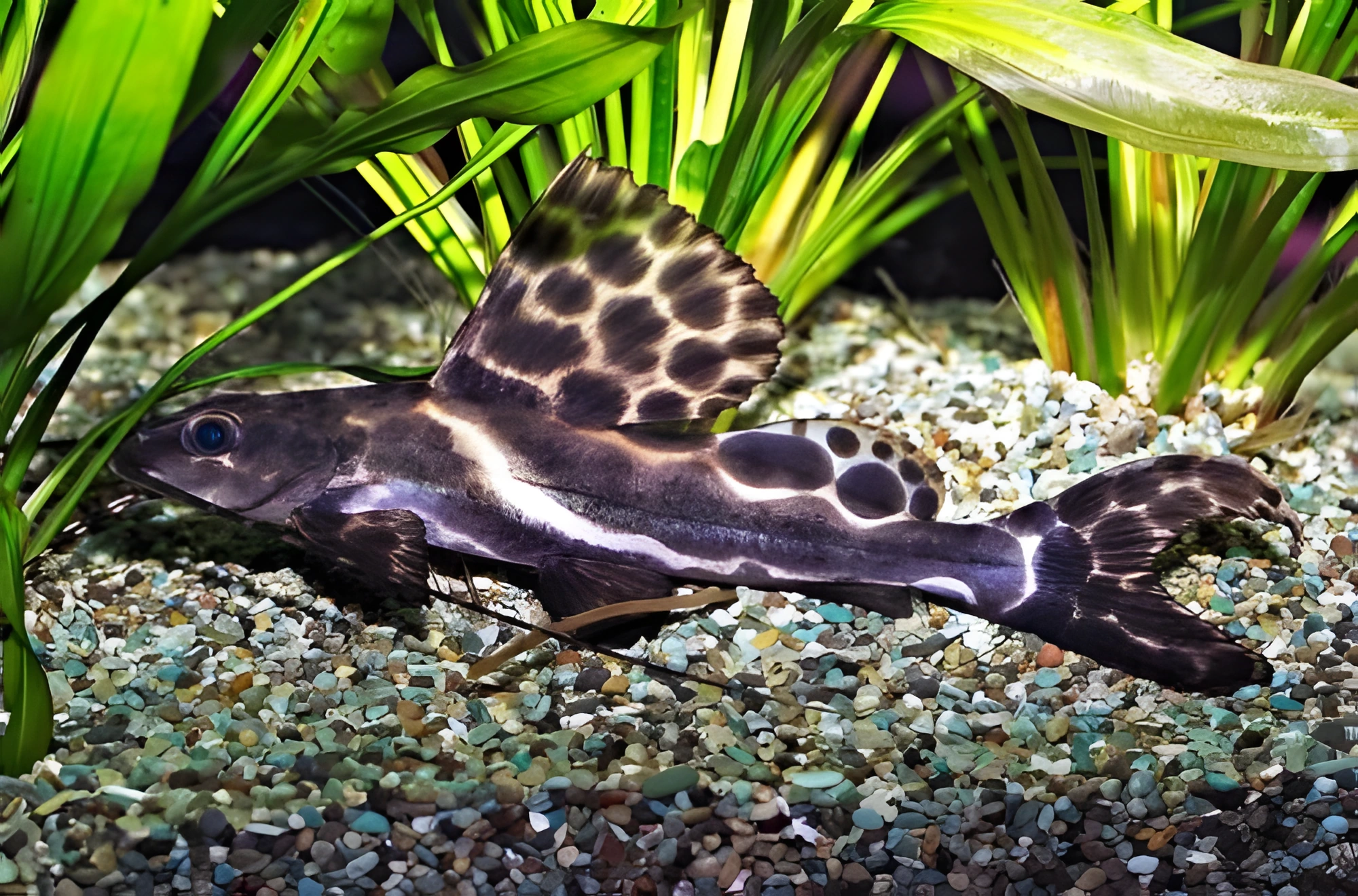 Fotografía del pez de acuario Pez gato vela