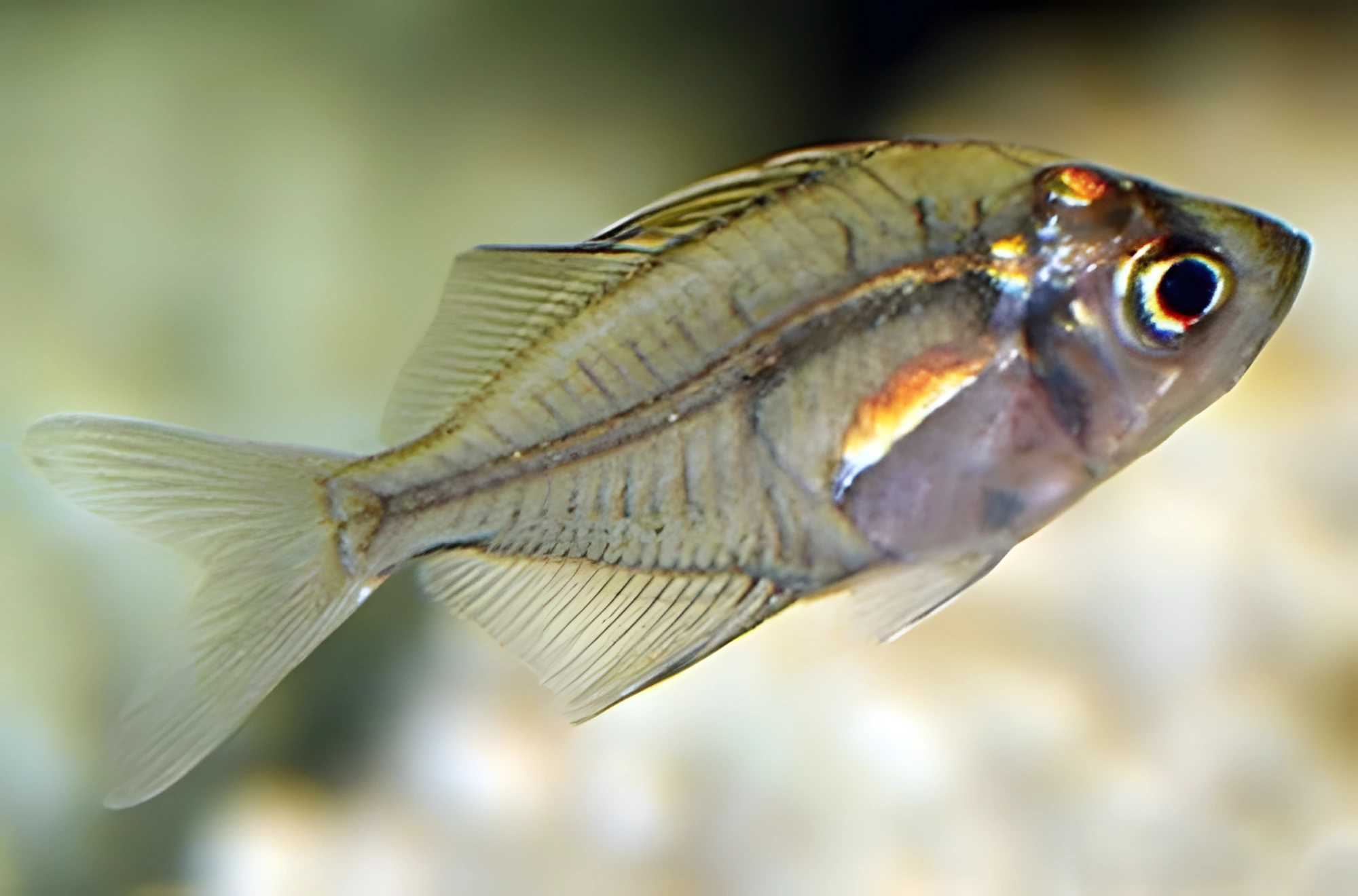 Fotografía del pez de acuario Perca de cristal