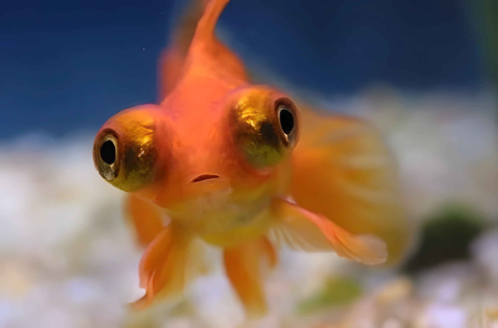 Fotografía del pez de acuario Telescopio