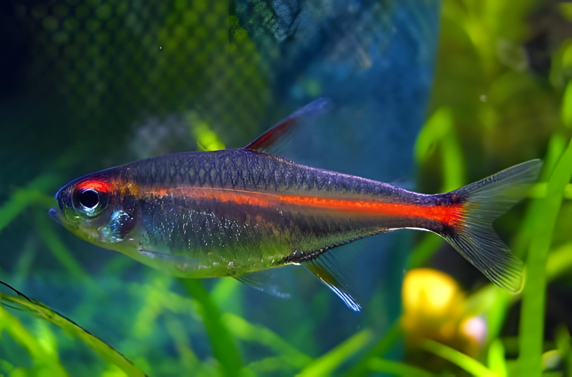 Fotografía del pez de acuario Tetra Luciérnaga
