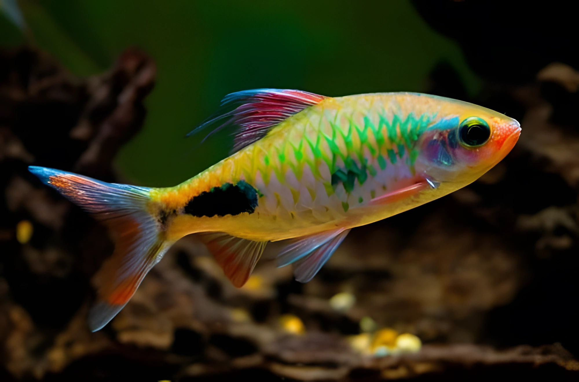 Fotografía del pez de acuario Barbo exclamación