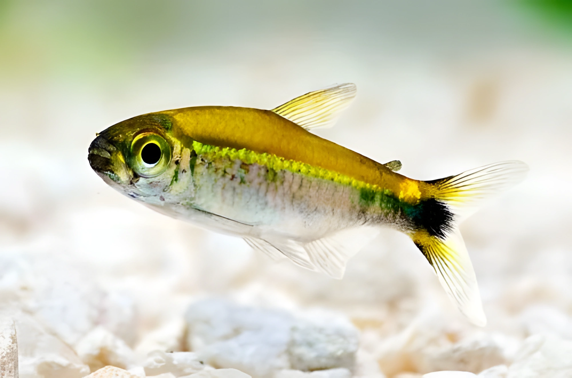 Fotografía del pez de acuario Neón verde